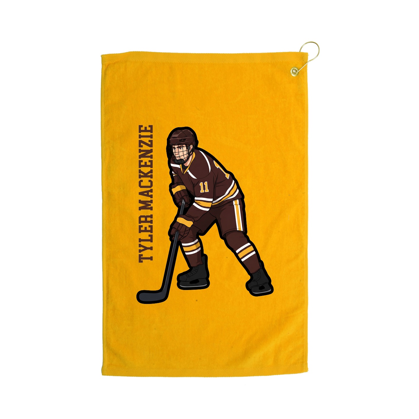 Golf Towel — Name Vertical in Gold