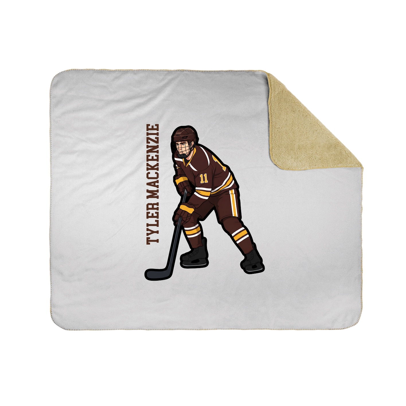 Throw Blanket — Name Vertical in White