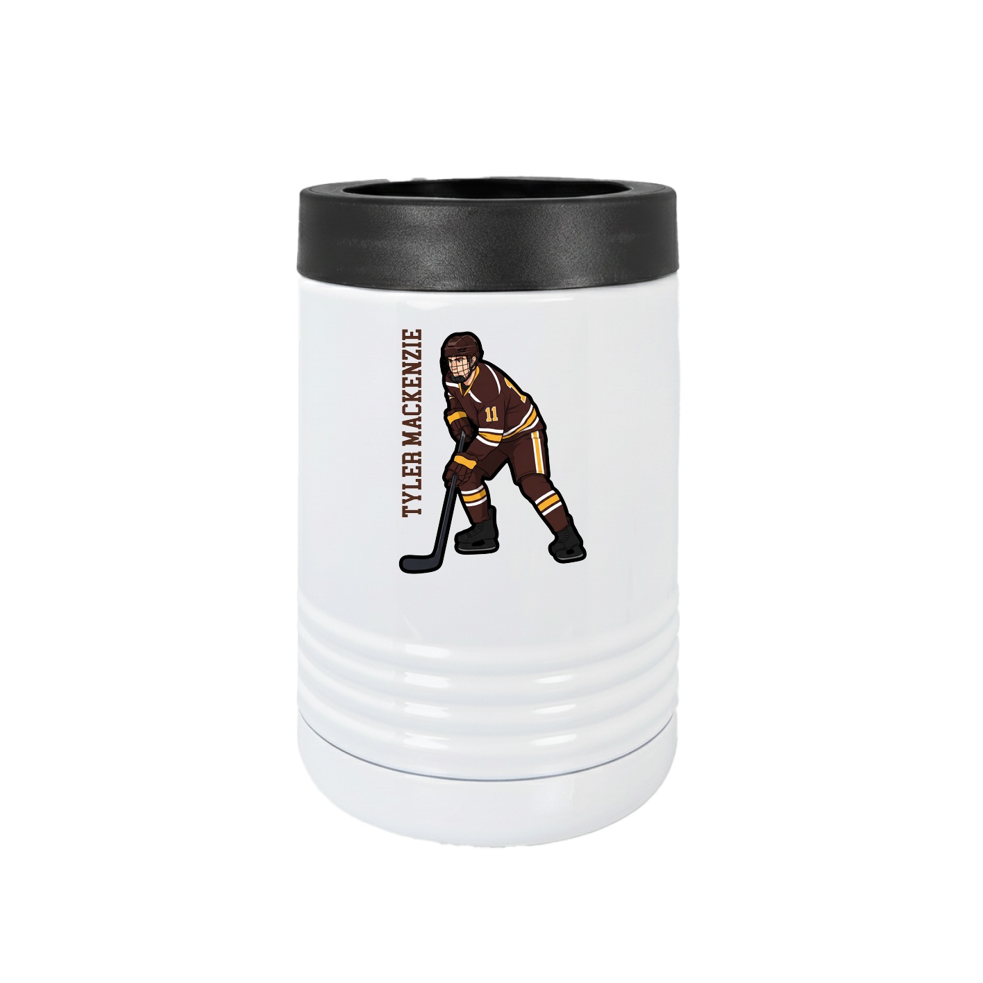 Beverage Holder — Name Vertical in White