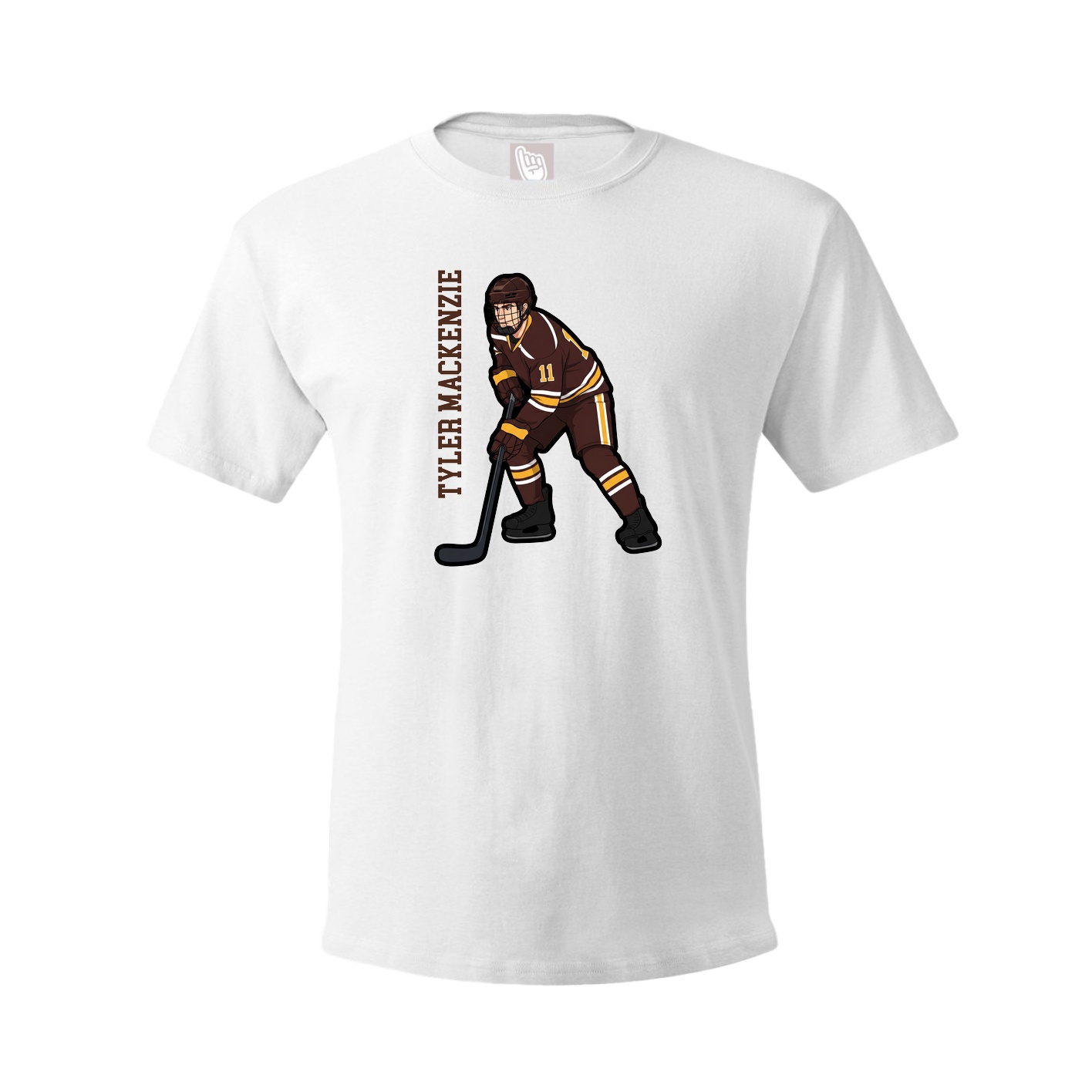 Youth Tee — Name Vertical in White