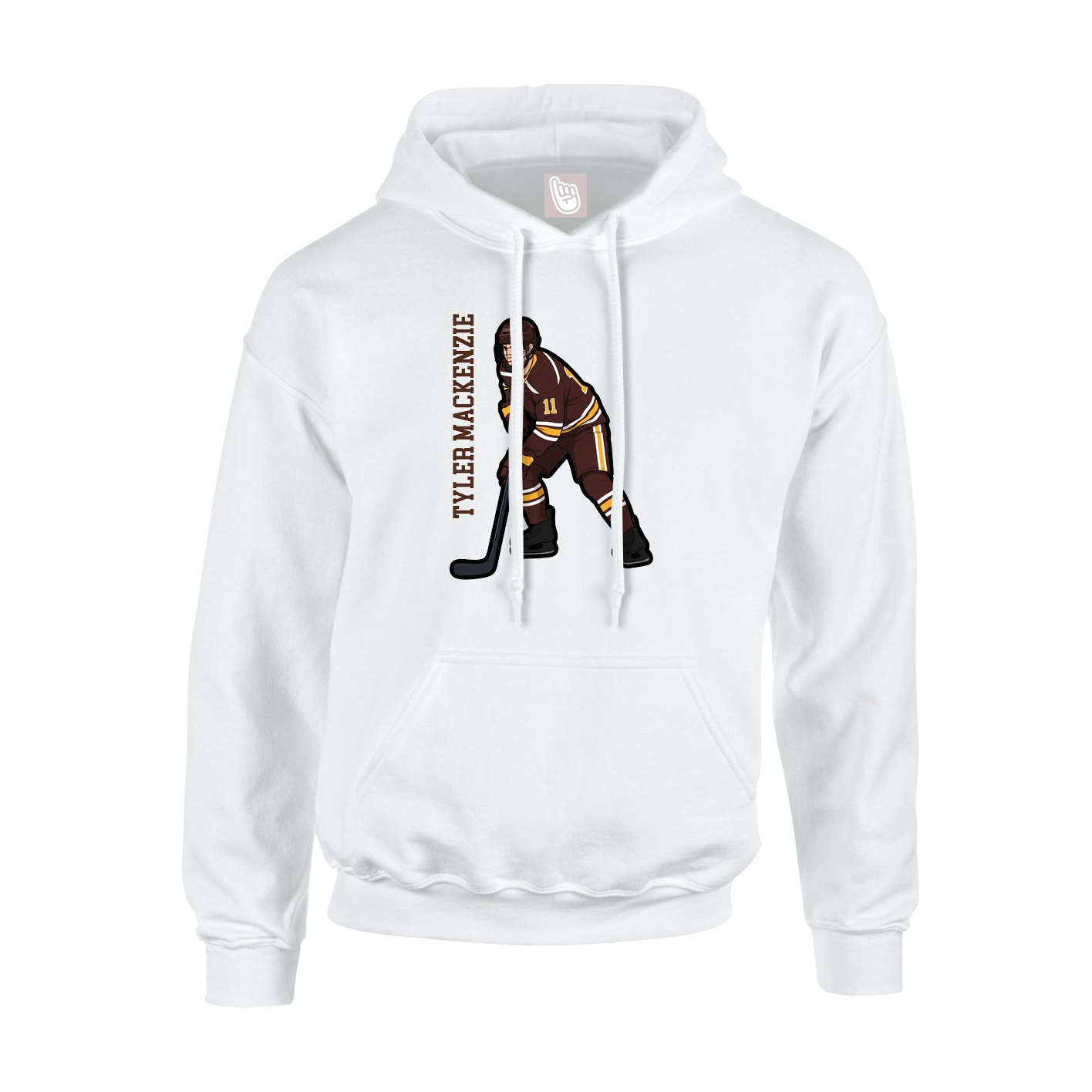 Youth Hoodie — Name Vertical in White