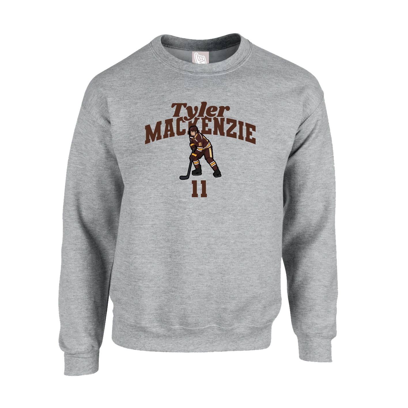 Fleece Crew — Signature Arch in Grey