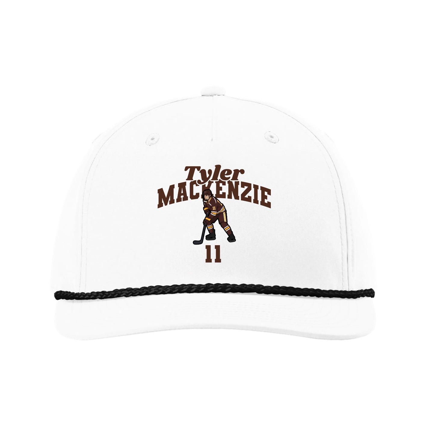 Five-Panel Classic Rope Cap — Signature Arch in White