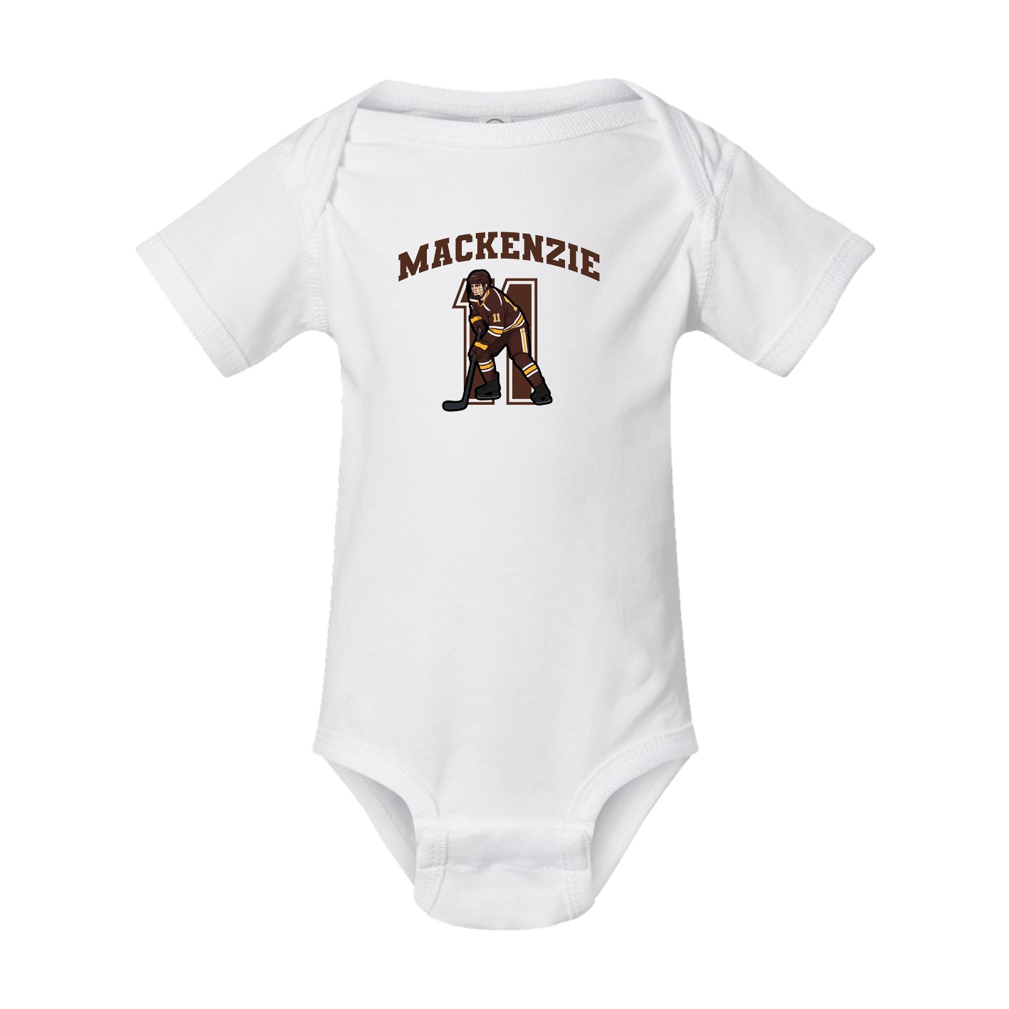 Baby Onesie — Number in White