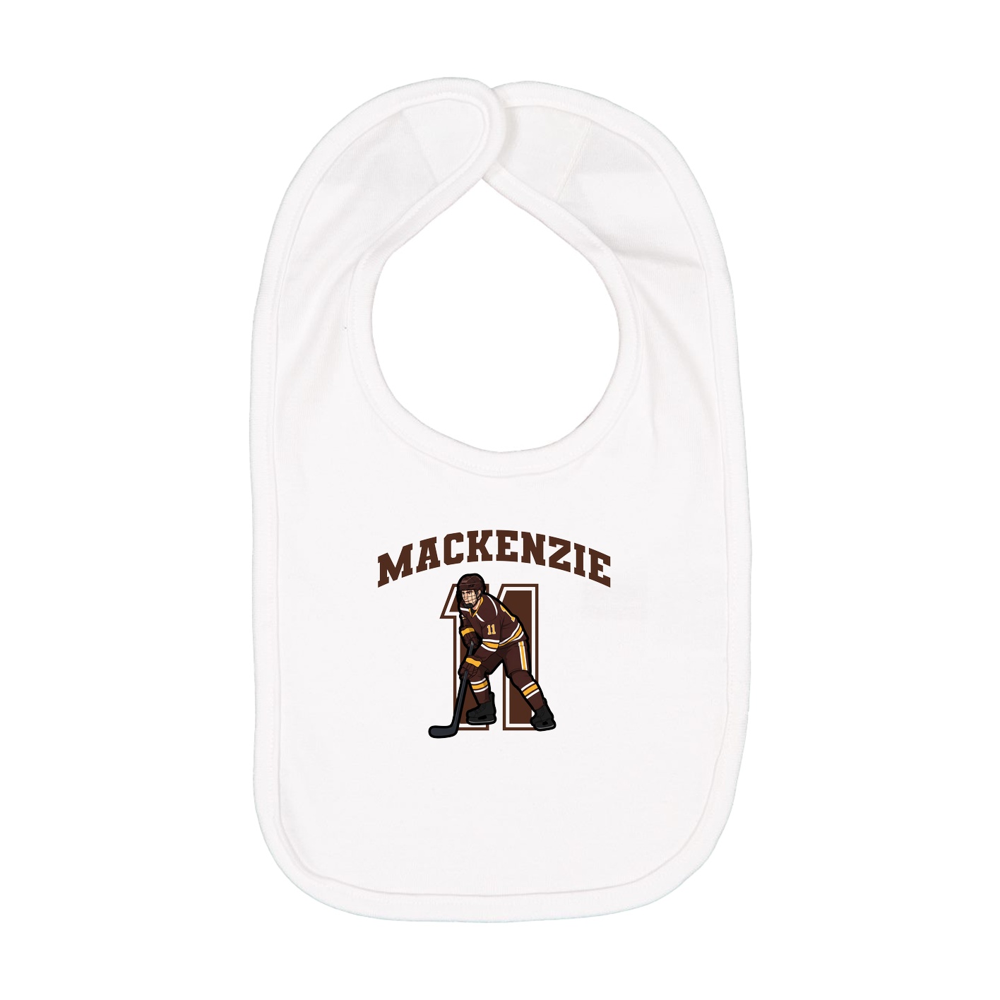 Infant Bib — Number in White