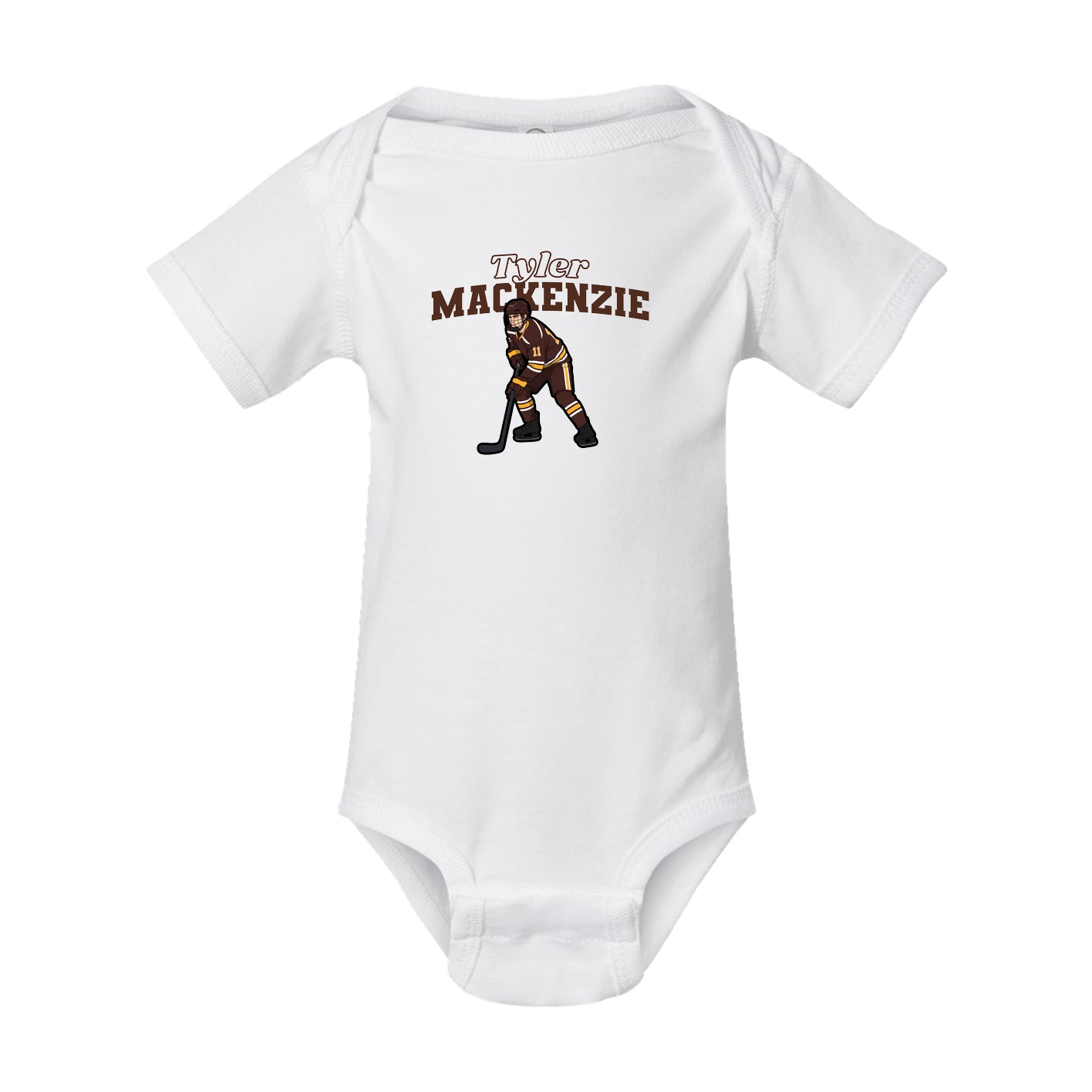 Baby Onesie — Name Arch in White