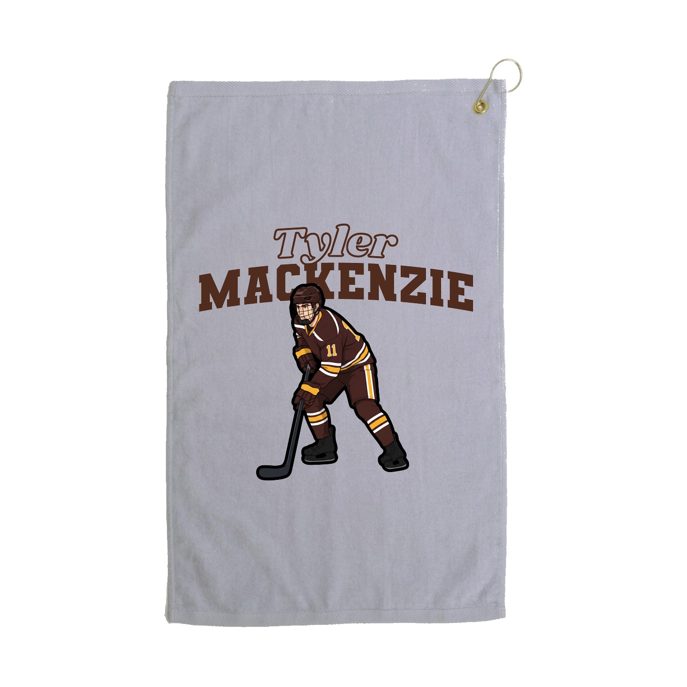 Golf Towel — Name Arch in Grey