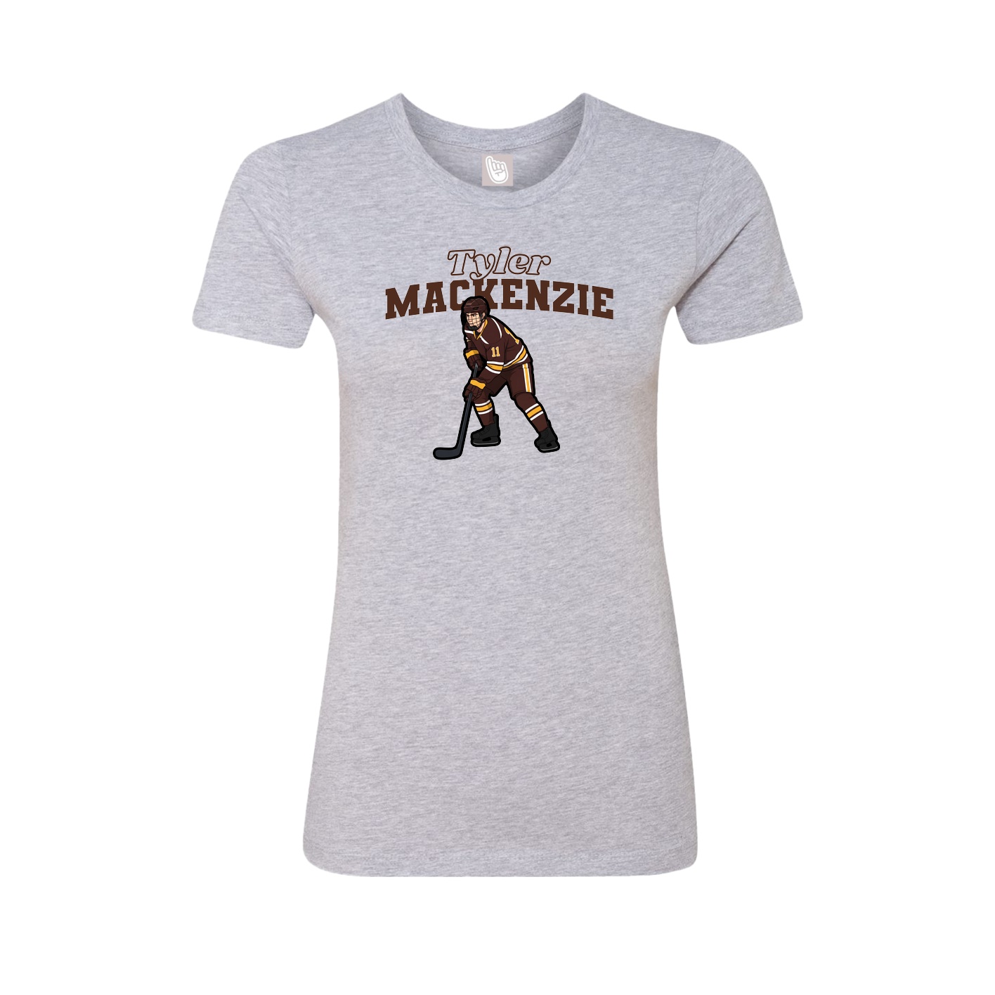Fitted Women's Tee — Name Arch in Grey