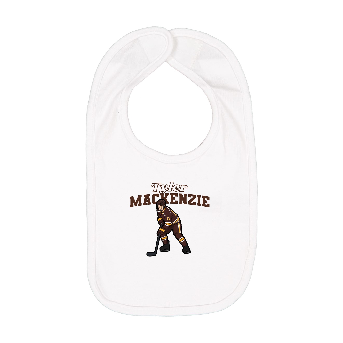 Infant Bib — Name Arch in White