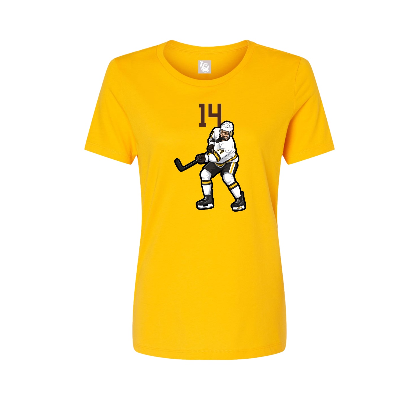 Fitted Women's Tee — Number Top in Gold