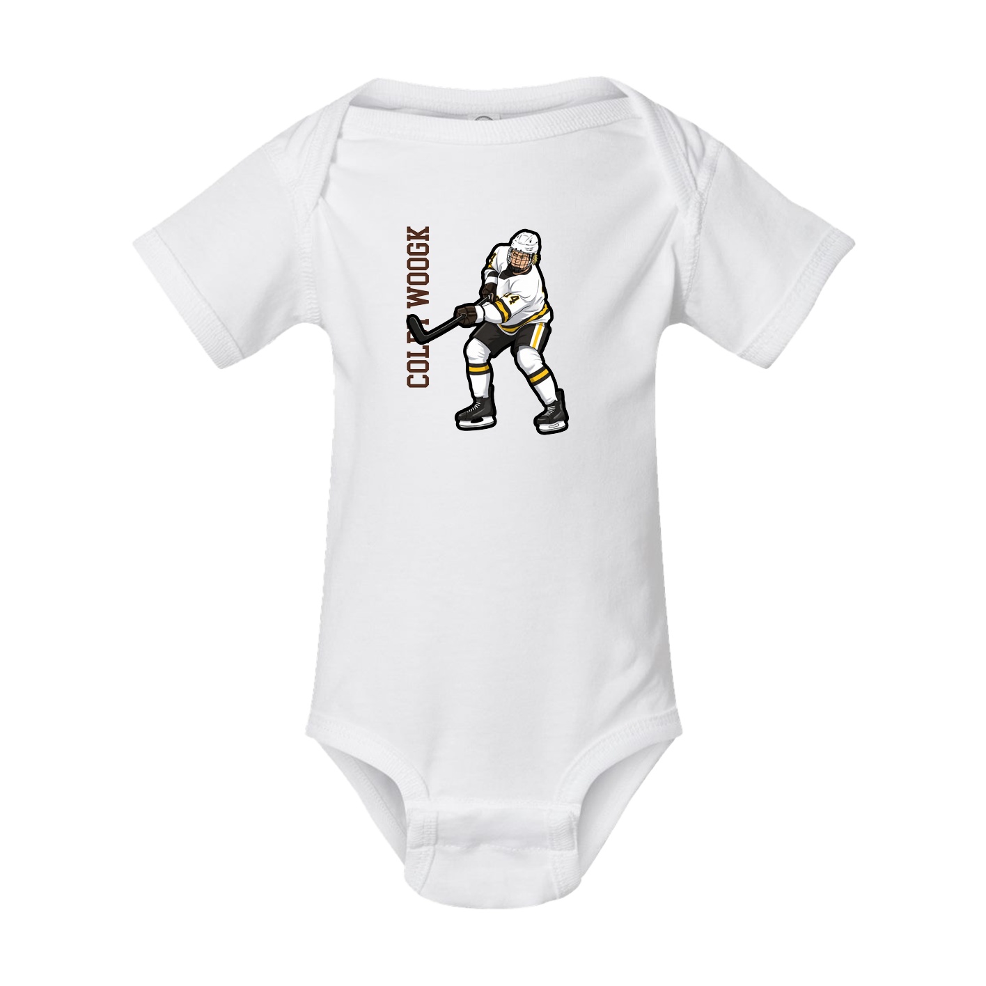 Baby Onesie — Name Vertical in White