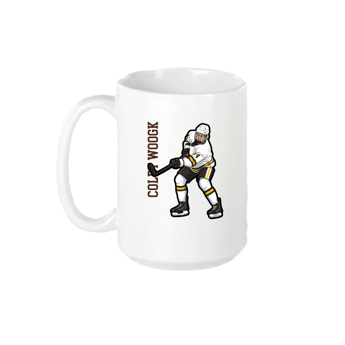 15oz Coffee Mug — Name Vertical in White