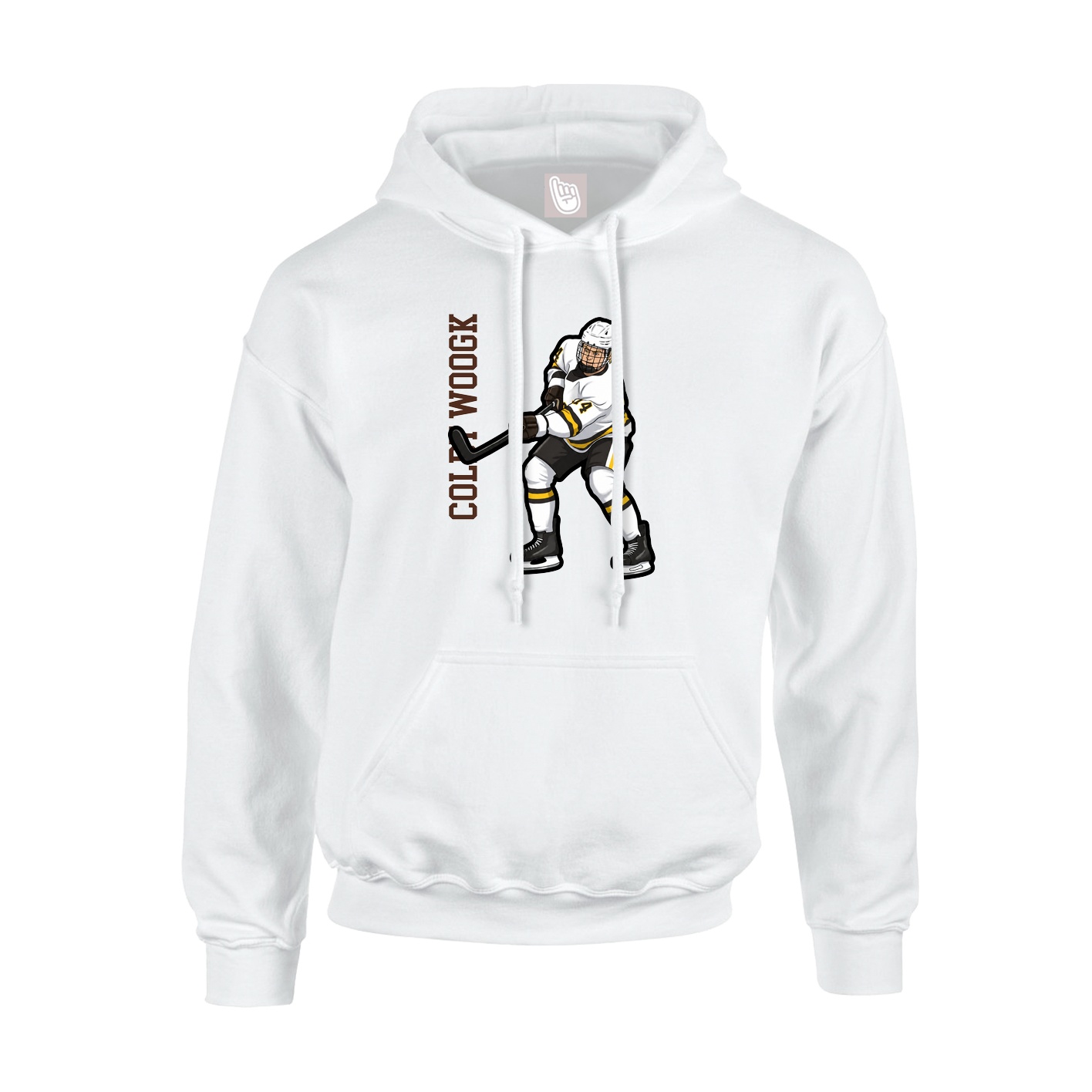 Hoodie — Name Vertical in White
