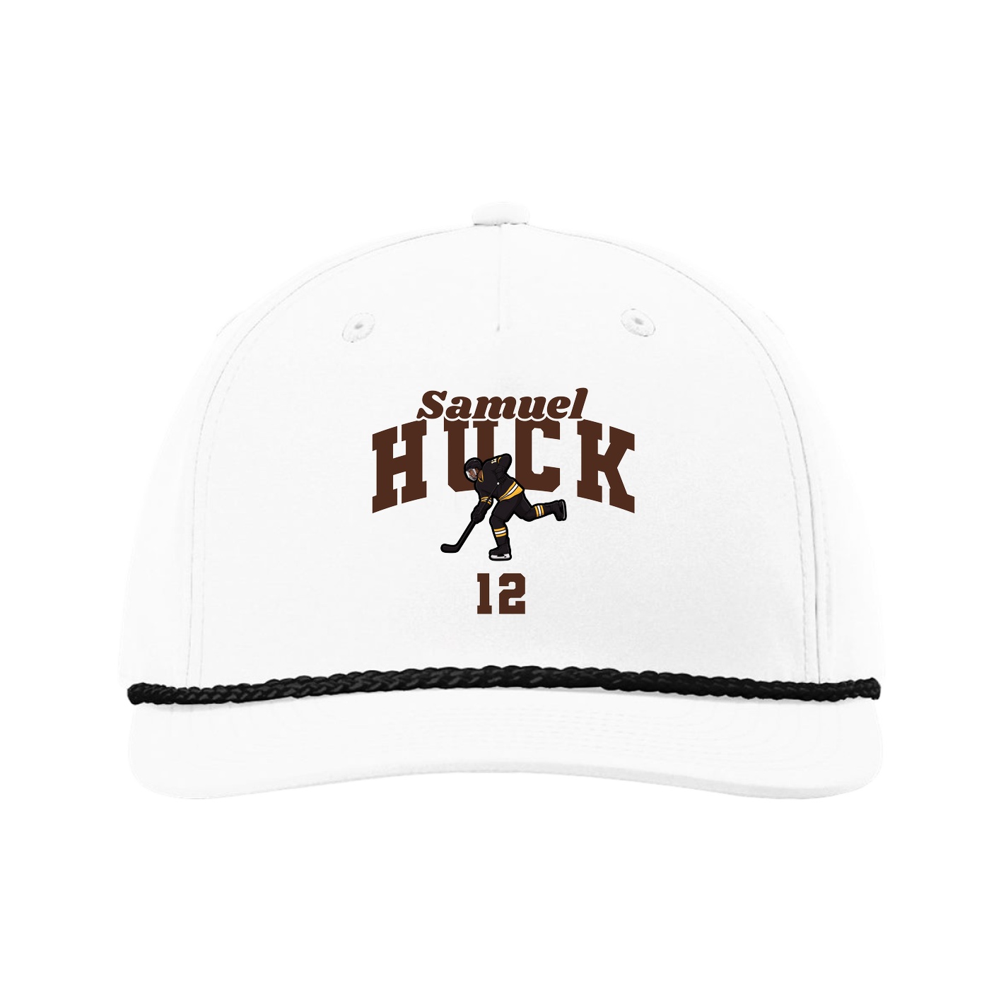 Five-Panel Classic Rope Cap — Signature Arch in White