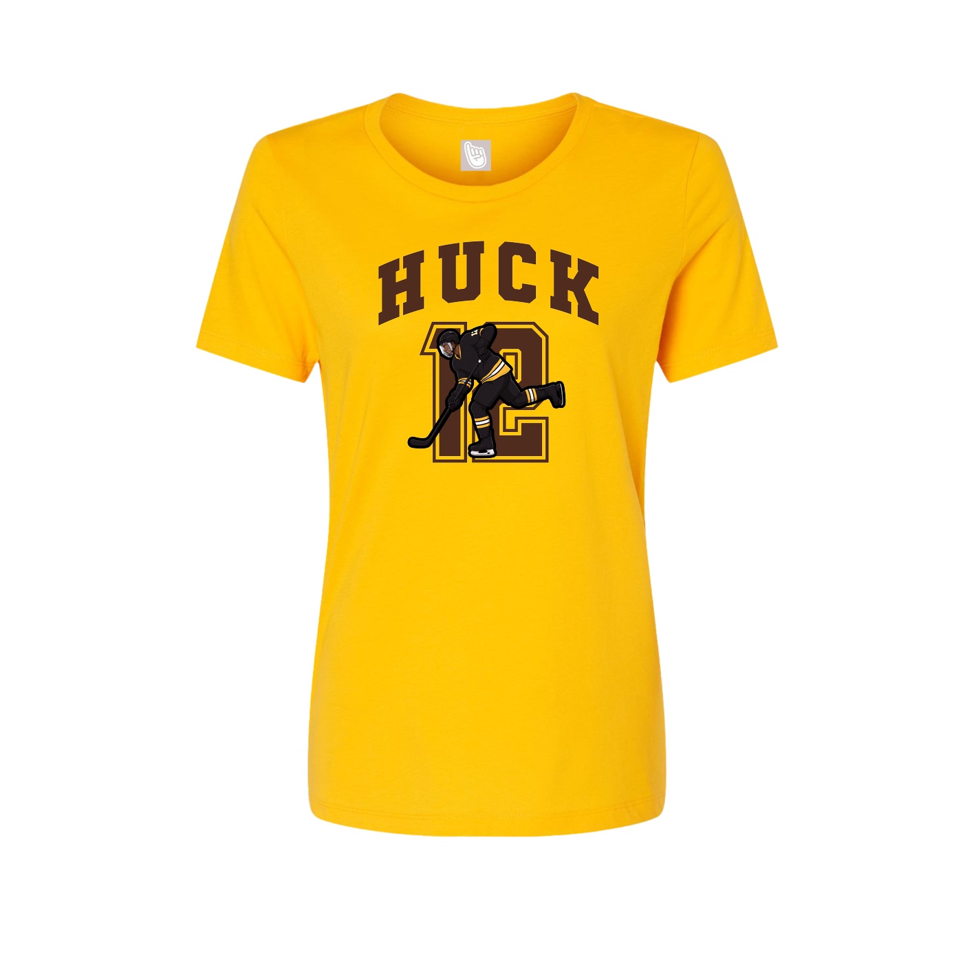 Fitted Women's Tee — Number in Gold