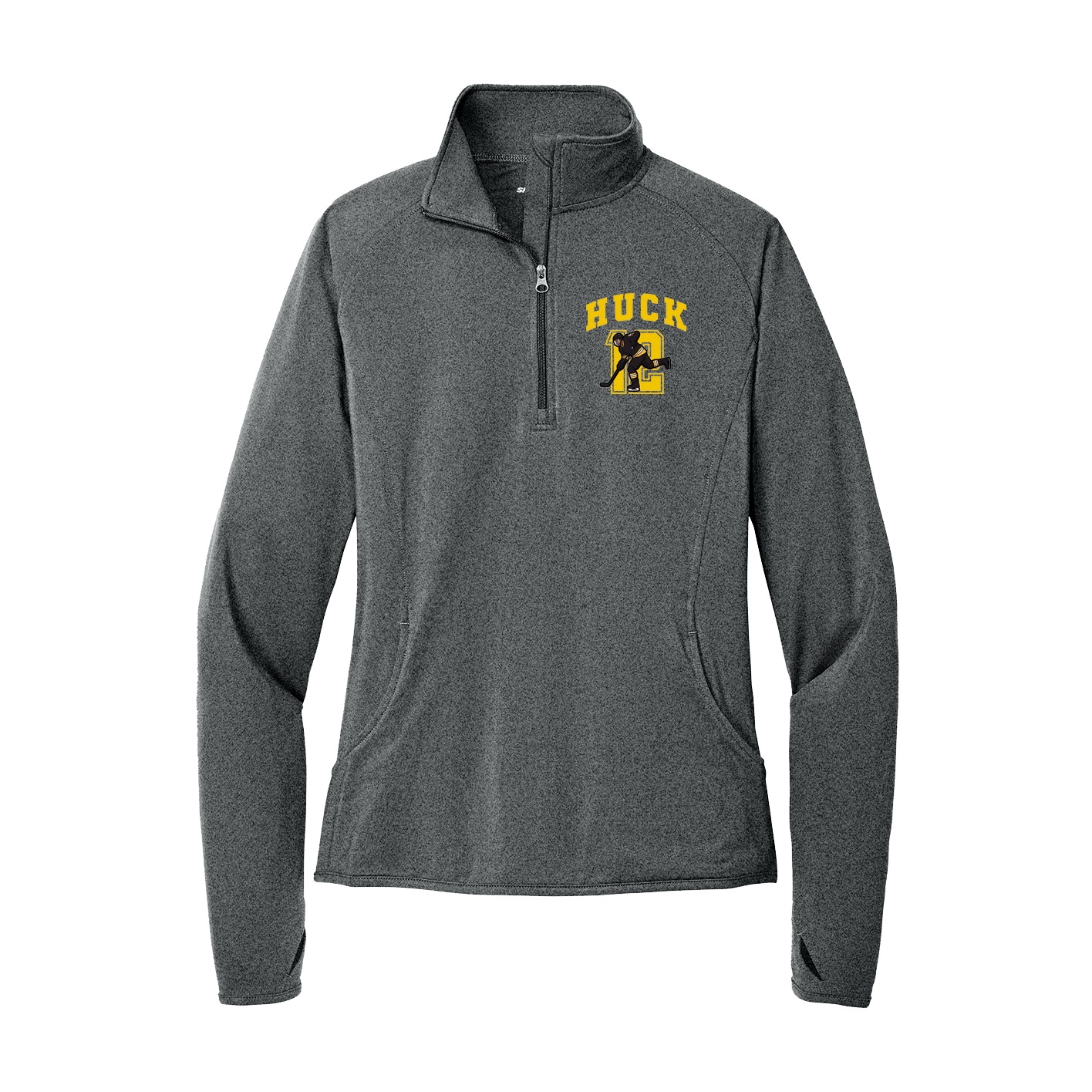 Women's Q-Zip Pullover — Number in Grey