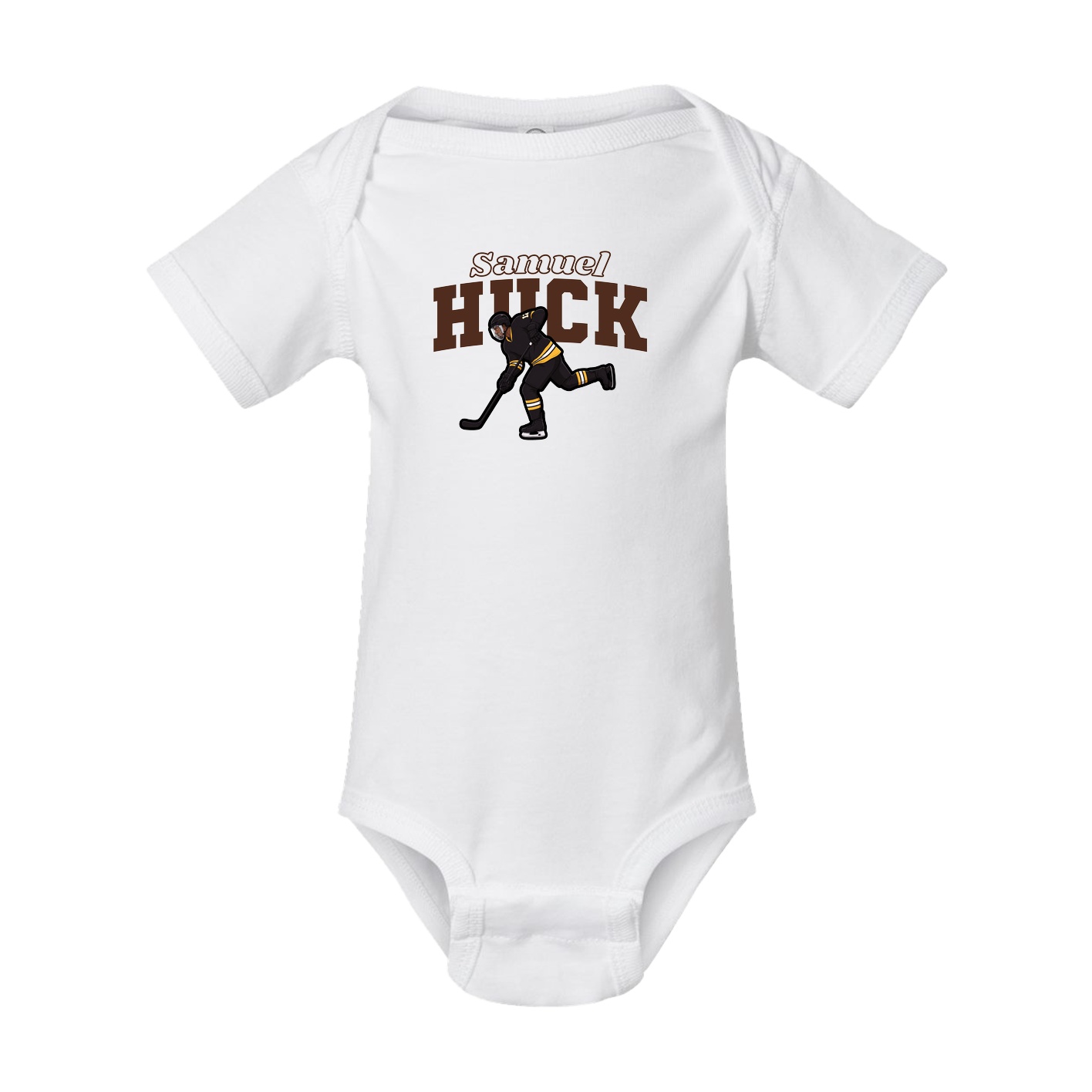 Baby Onesie — Name Arch in White