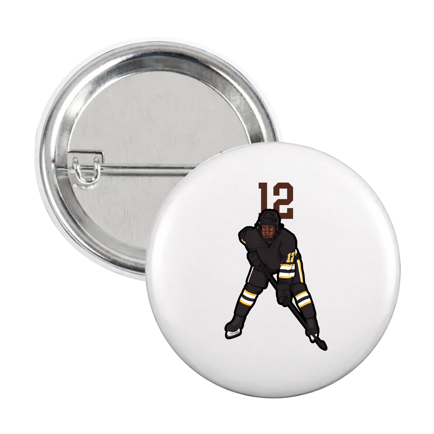 Game Day Button — Number Top in White