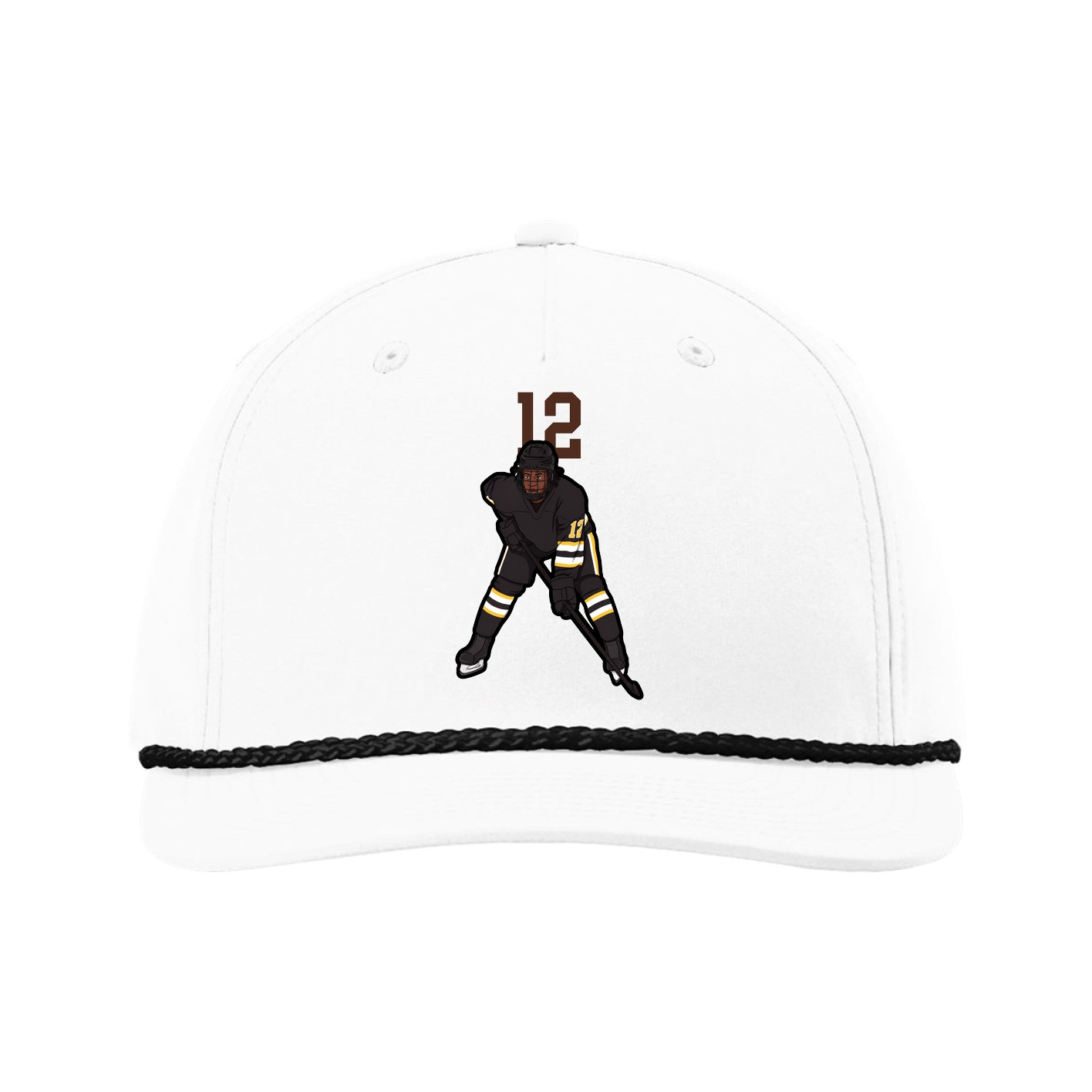 Five-Panel Classic Rope Cap — Number Top in White