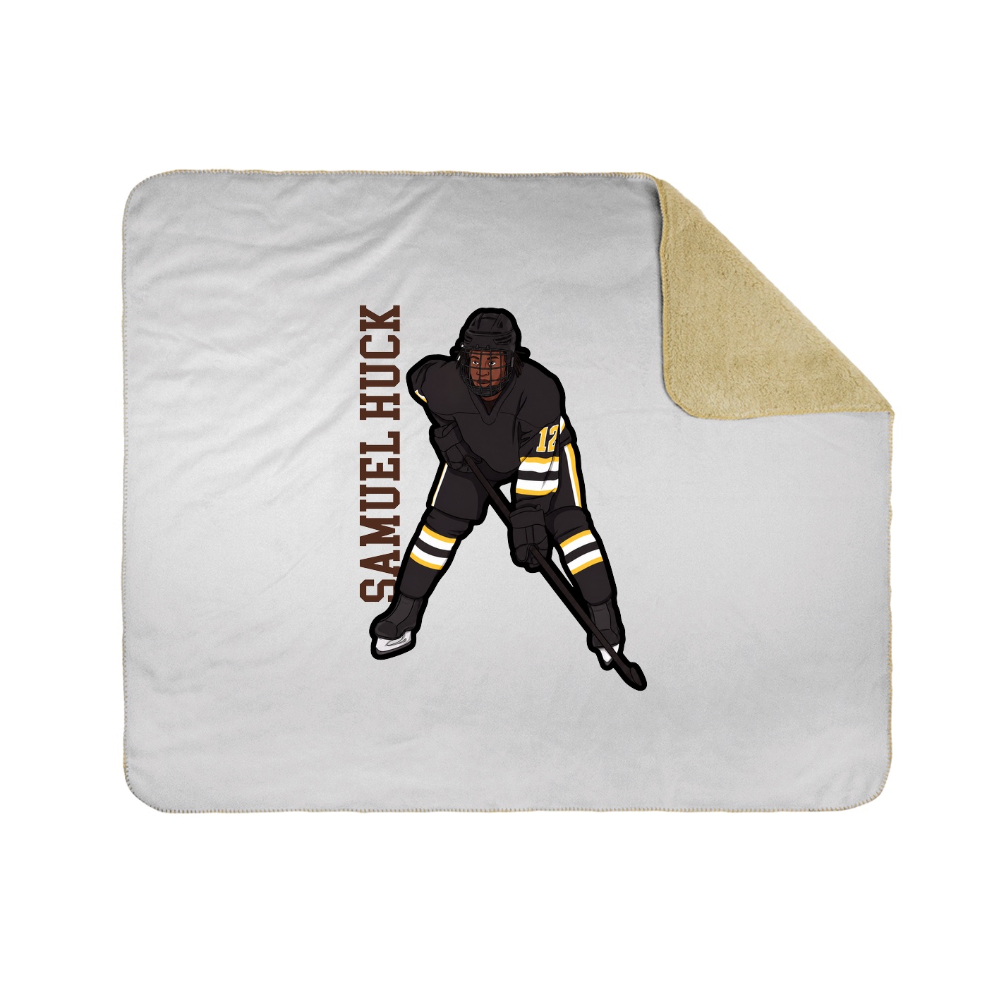 Throw Blanket — Name Vertical in White