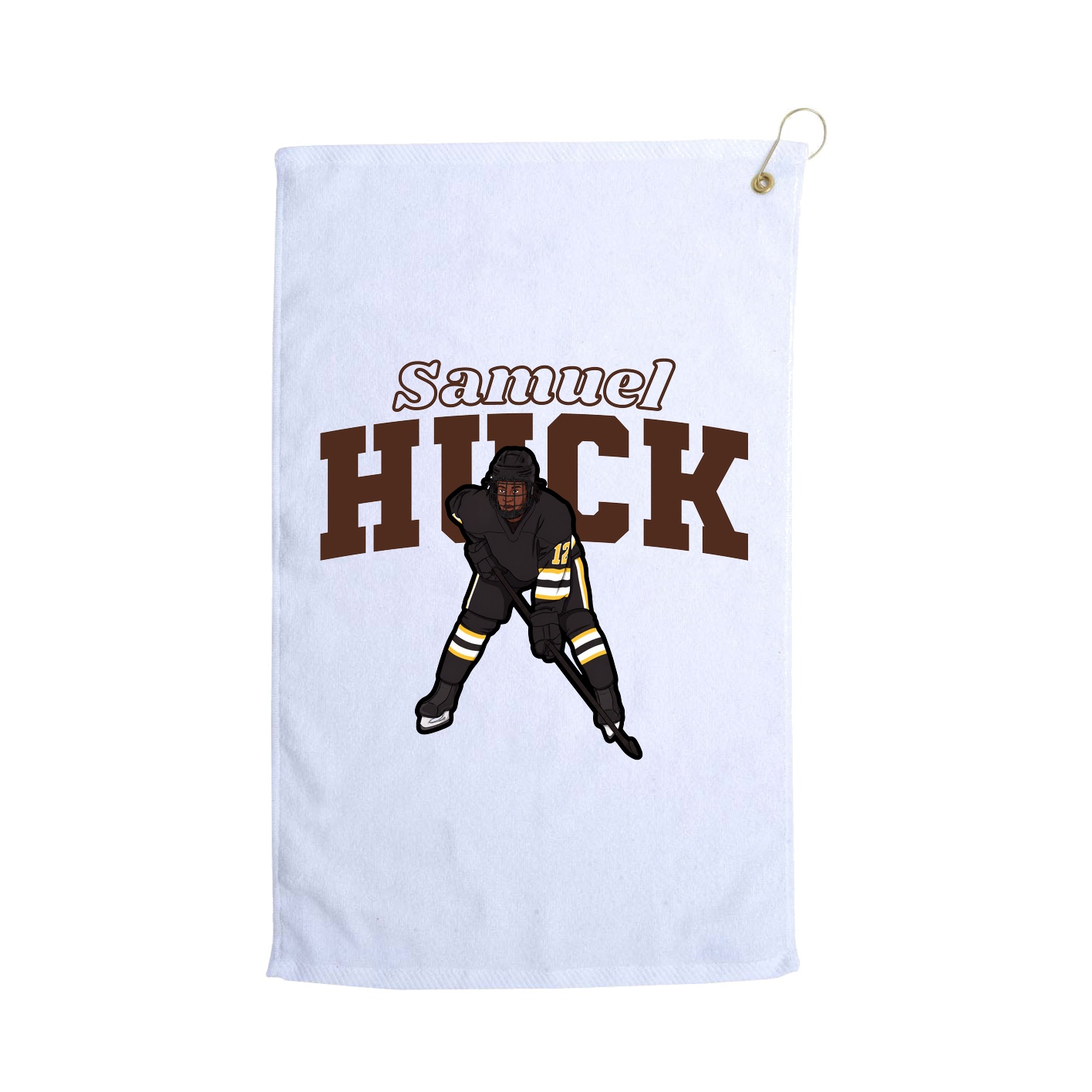 Golf Towel — Name Arch in White
