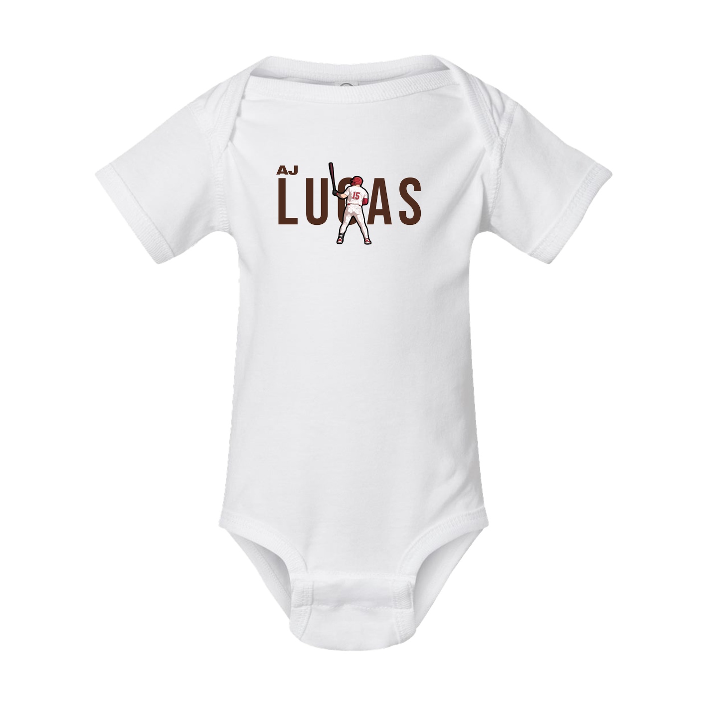 Baby Onesie — Player Name in White