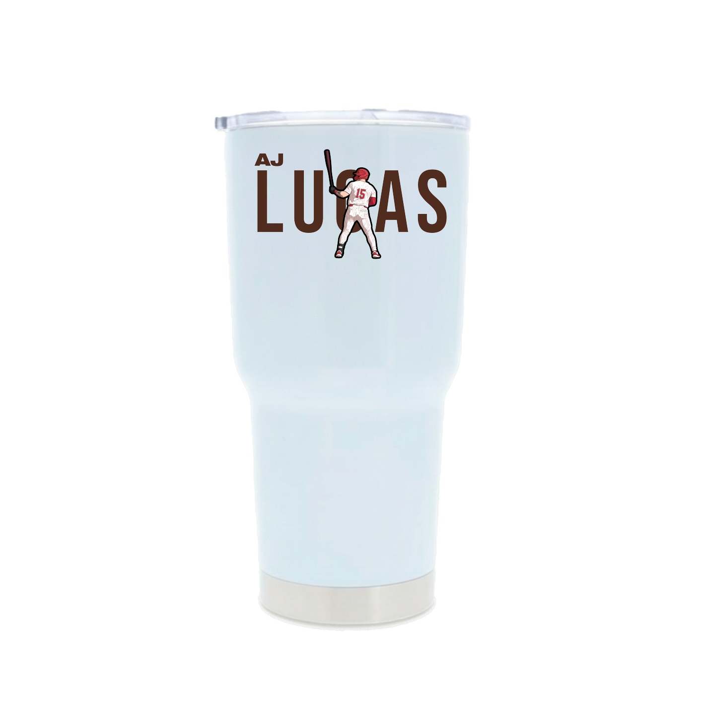 30oz Stainless Steel Tumbler — Player Name in White