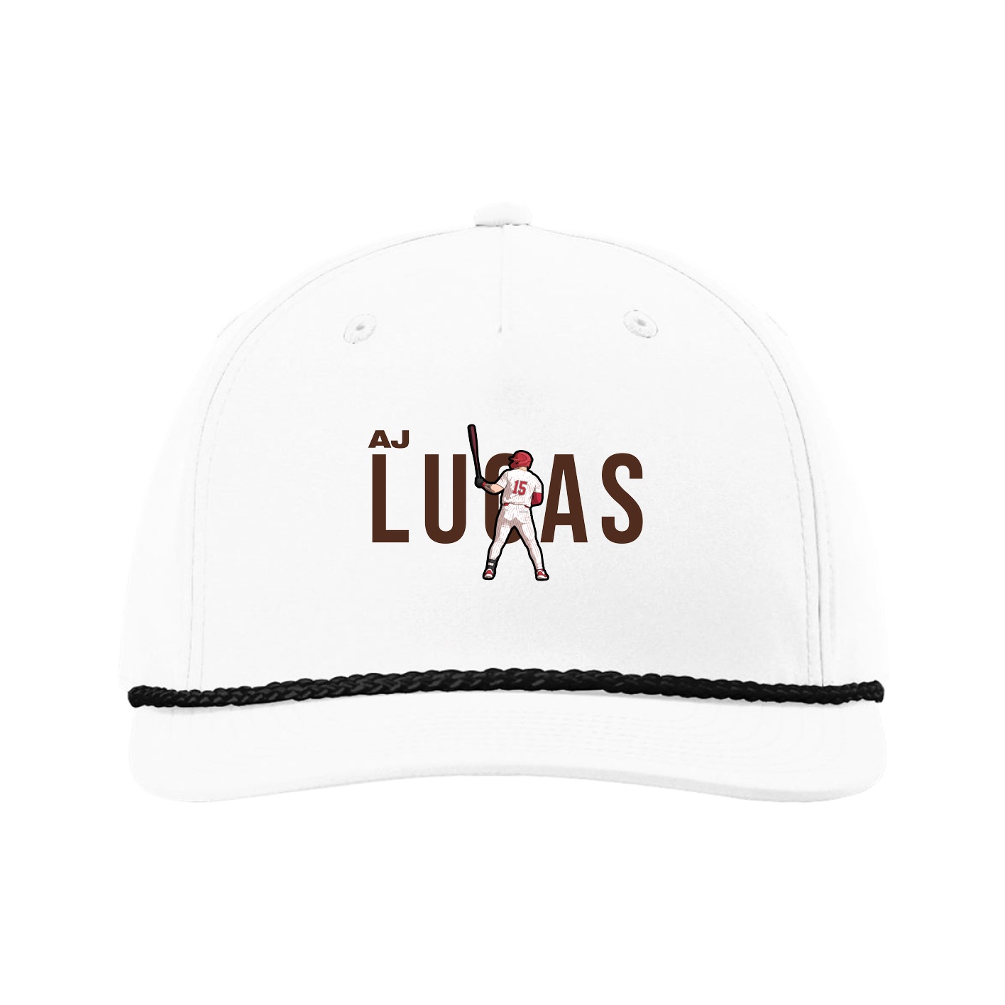 Five-Panel Classic Rope Cap — Player Name in White