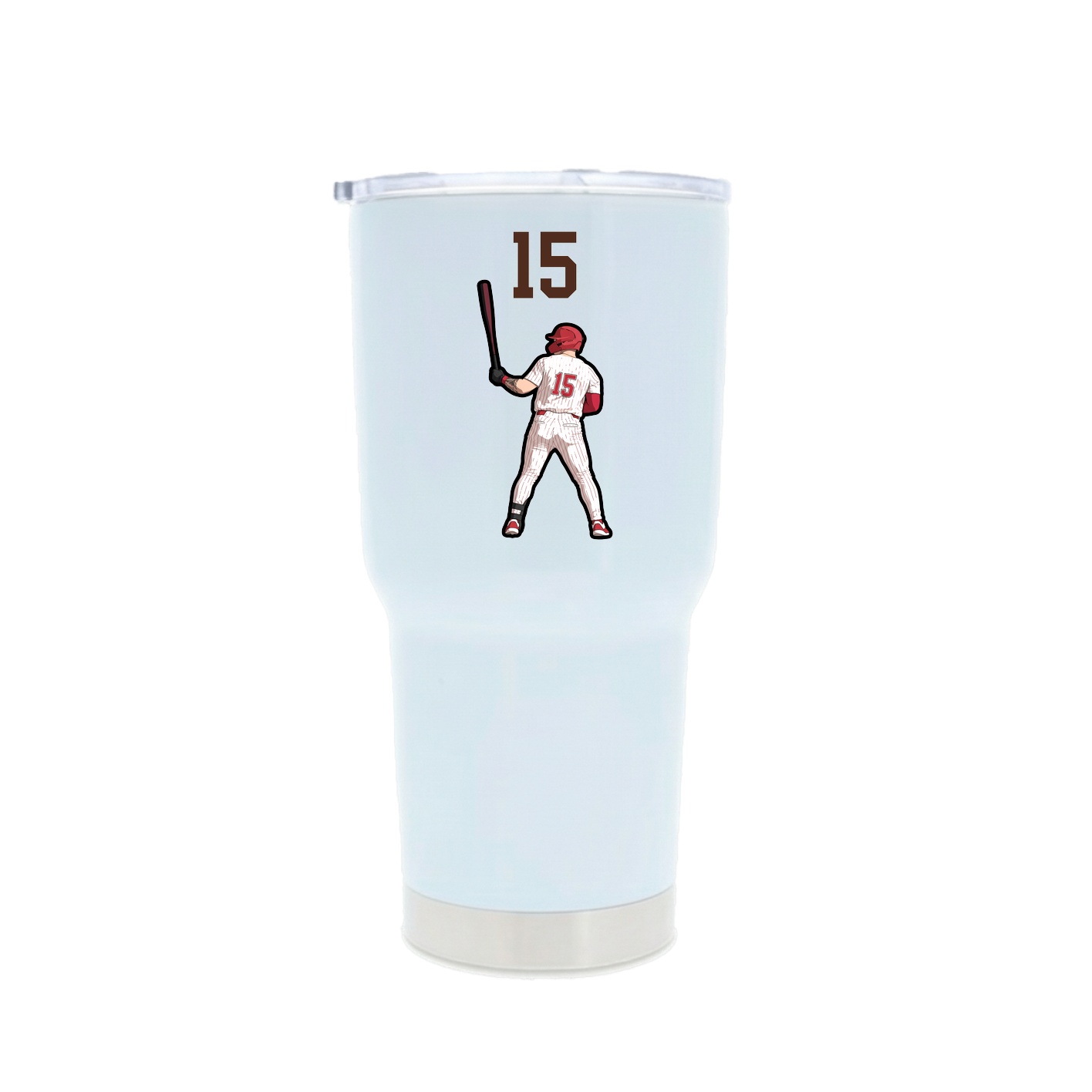 30oz Stainless Steel Tumbler — Number Top in White
