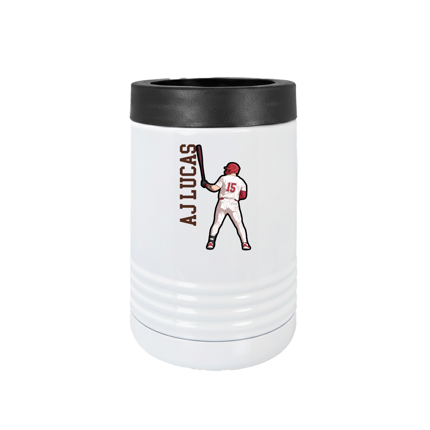 Beverage Holder — Name Vertical in White