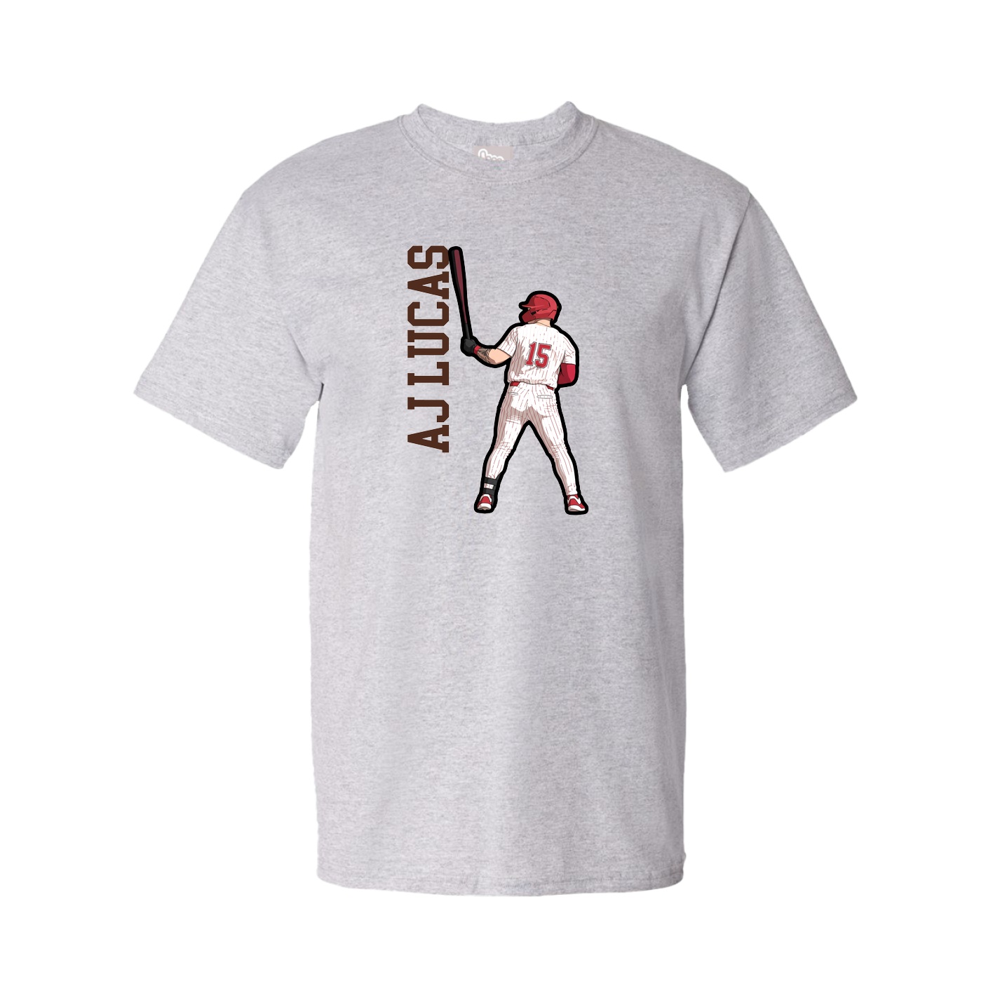 Youth Tee — Name Vertical in Grey