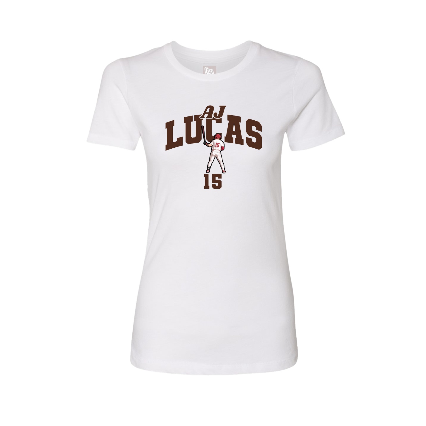 Fitted Women's Tee — Signature Arch in White