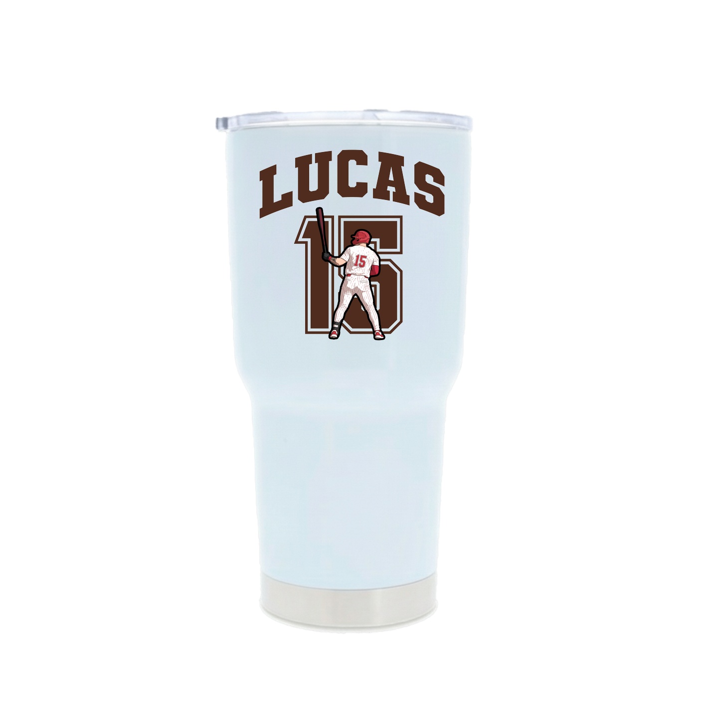 30oz Stainless Steel Tumbler — Number in White