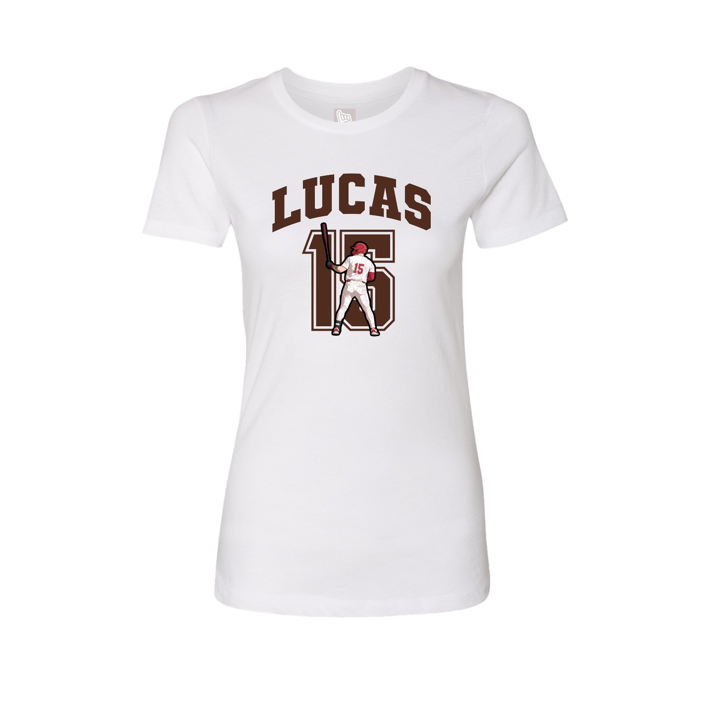 Fitted Women's Tee — Number in White