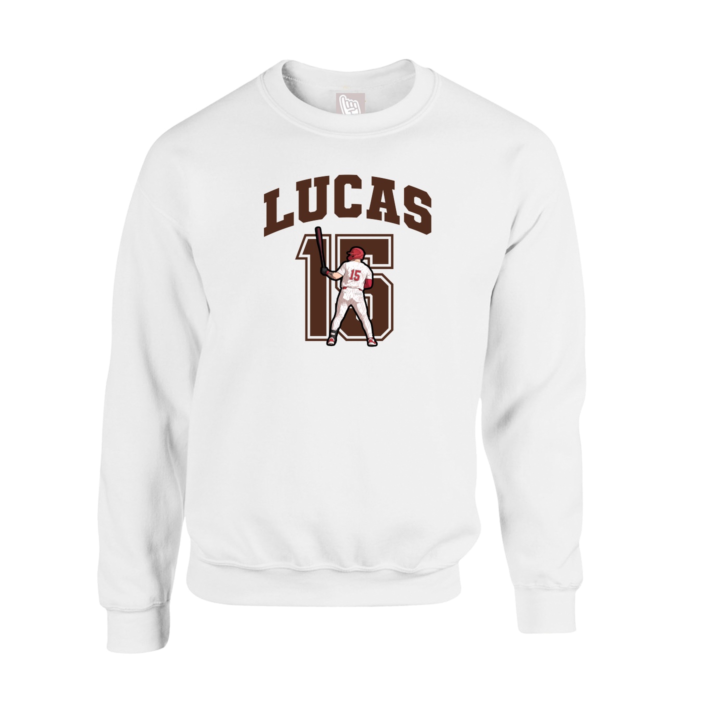 Fleece Crew — Number in White