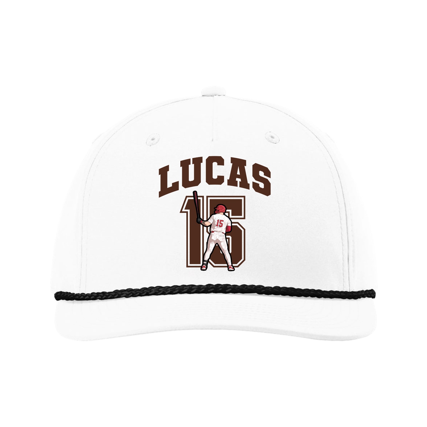 Five-Panel Classic Rope Cap — Number in White