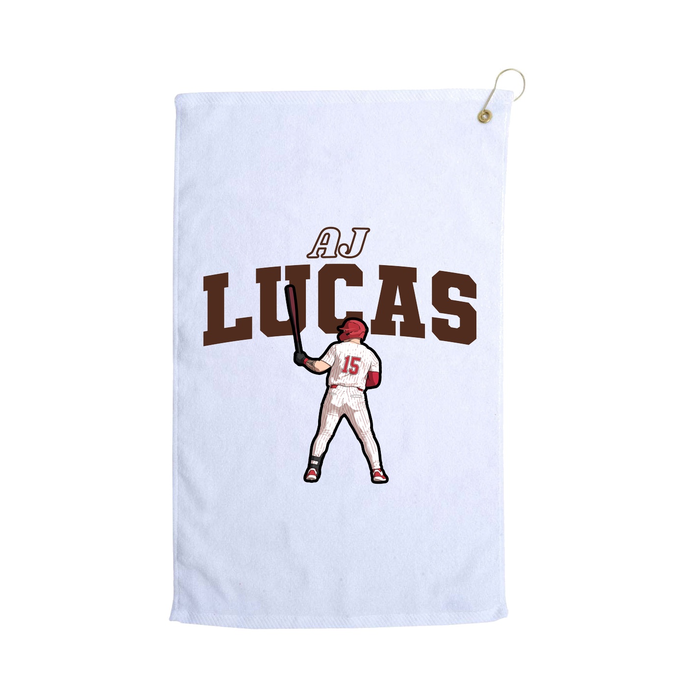 Golf Towel — Name Arch in White