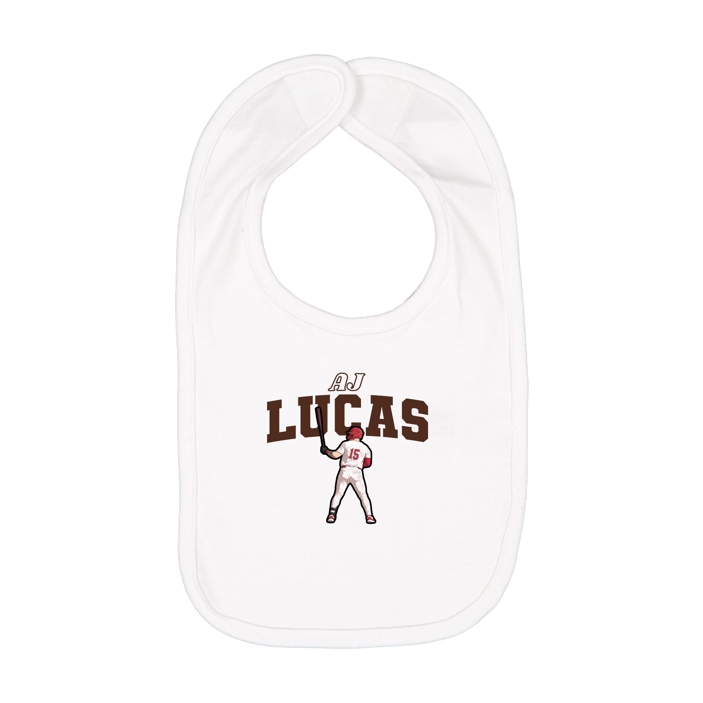 Infant Bib — Name Arch in White
