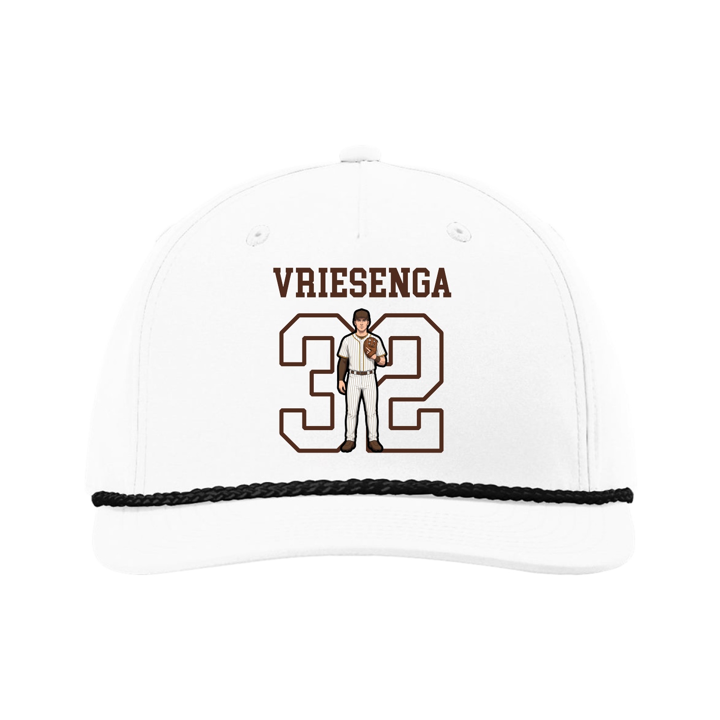 Five-Panel Classic Rope Cap — Shirsey in White