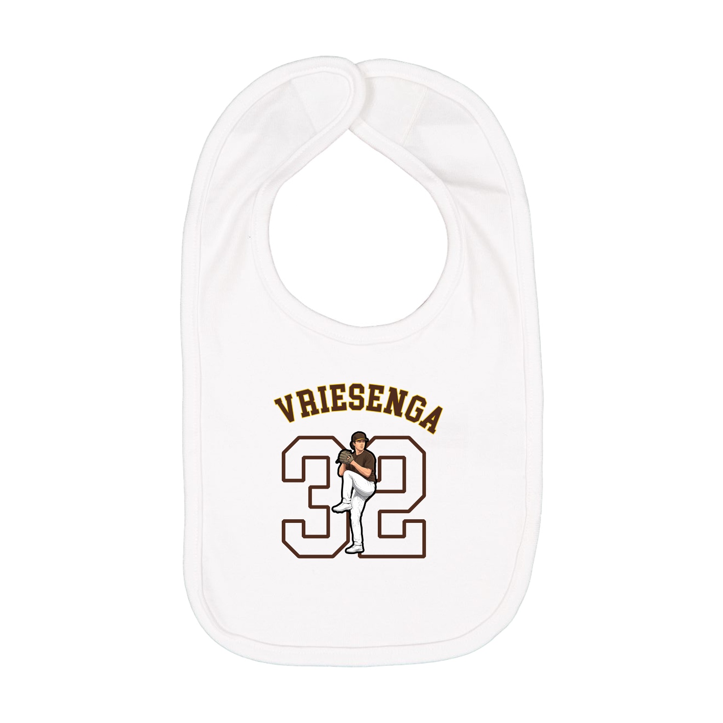 Infant Bib — Shirsey Arch in White