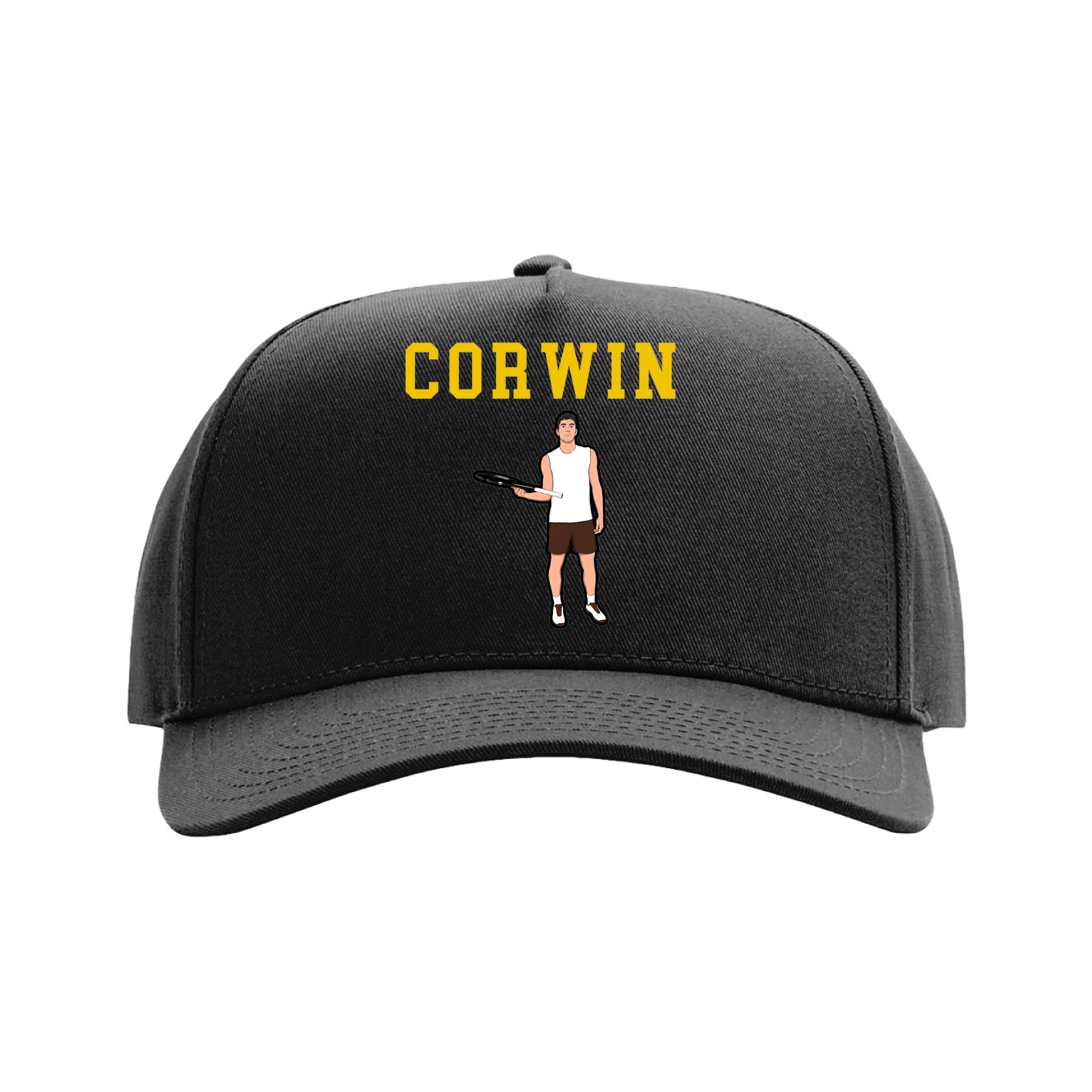 Full Fabric Five-Panel Champ Cap — Shirsey in Black