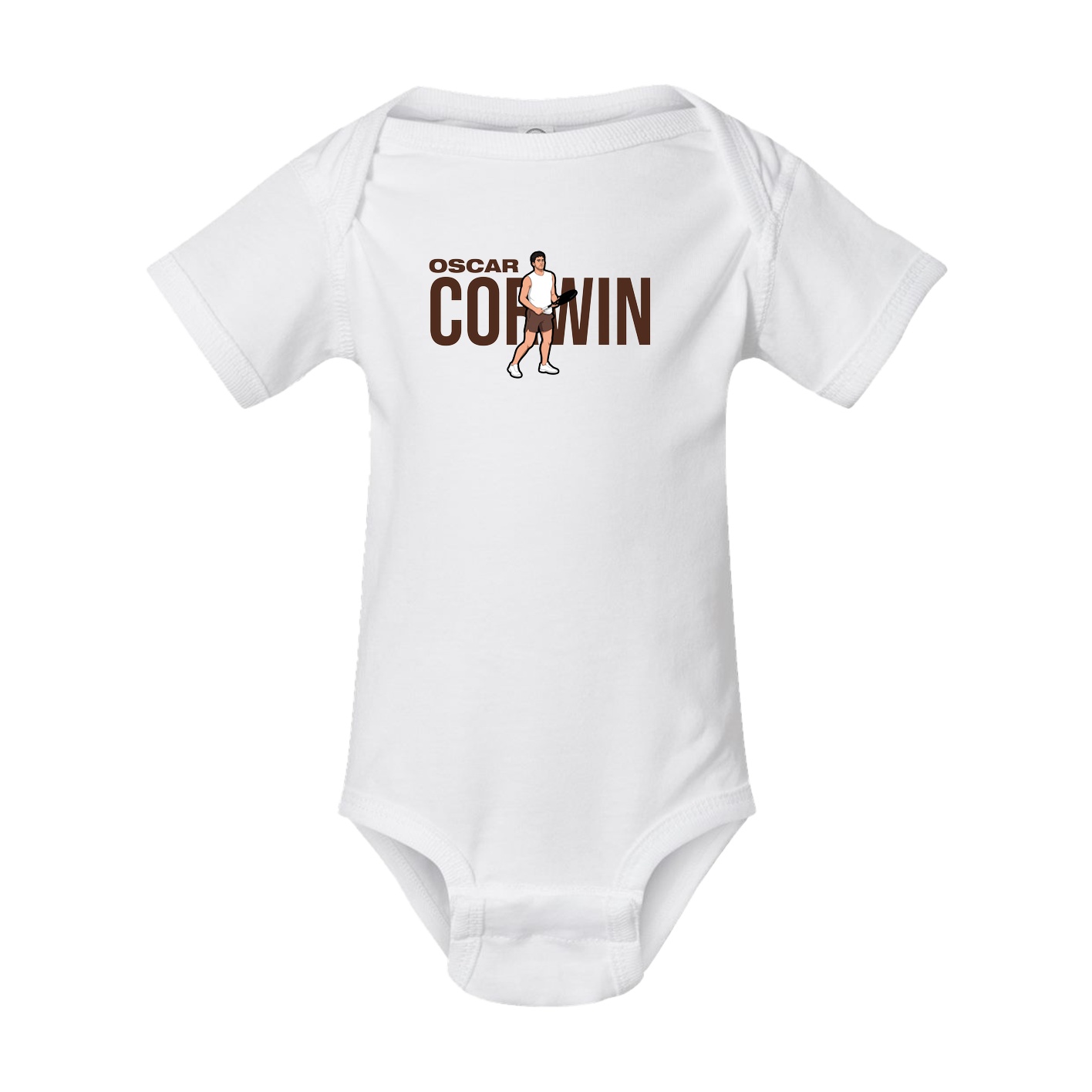 Baby Onesie — Player Name in White