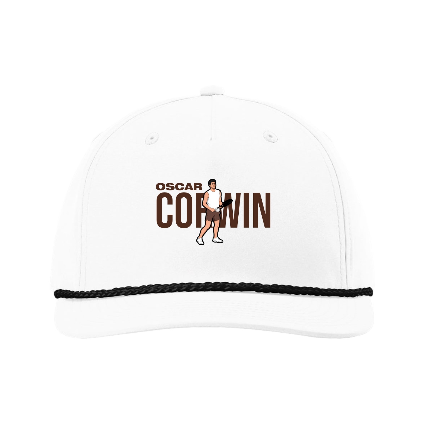 Five-Panel Classic Rope Cap — Player Name in White