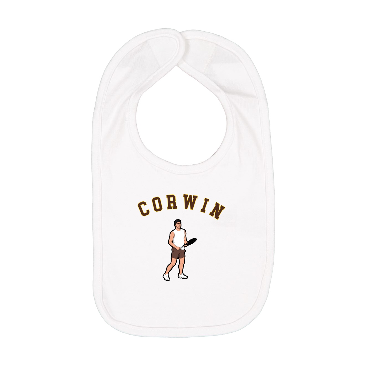 Infant Bib — Shirsey Arch in White