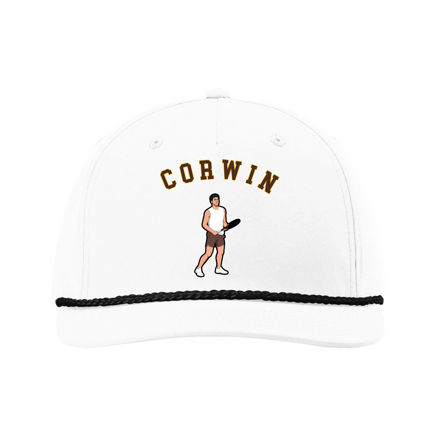 Five-Panel Classic Rope Cap — Shirsey Arch in White