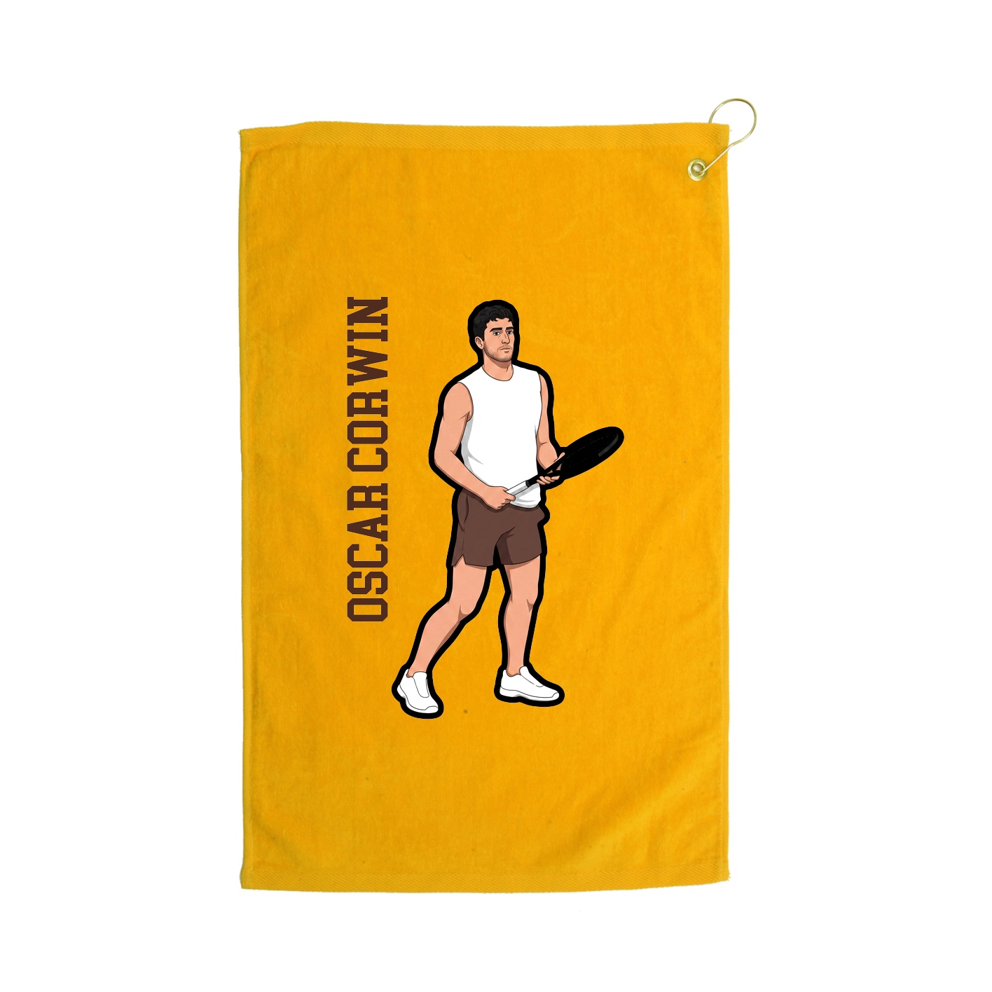 Golf Towel — Name Vertical in Gold