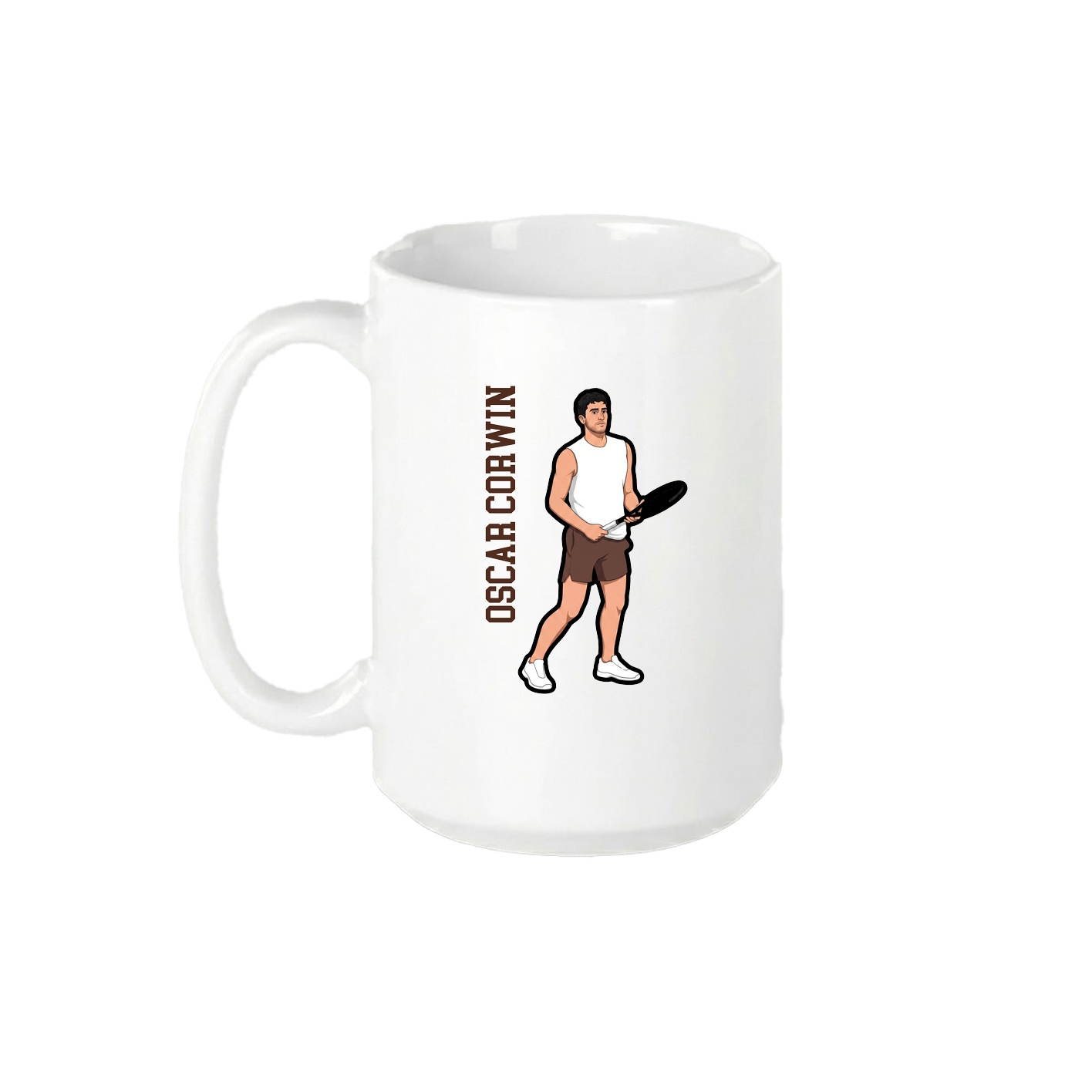 15oz Coffee Mug — Name Vertical in White
