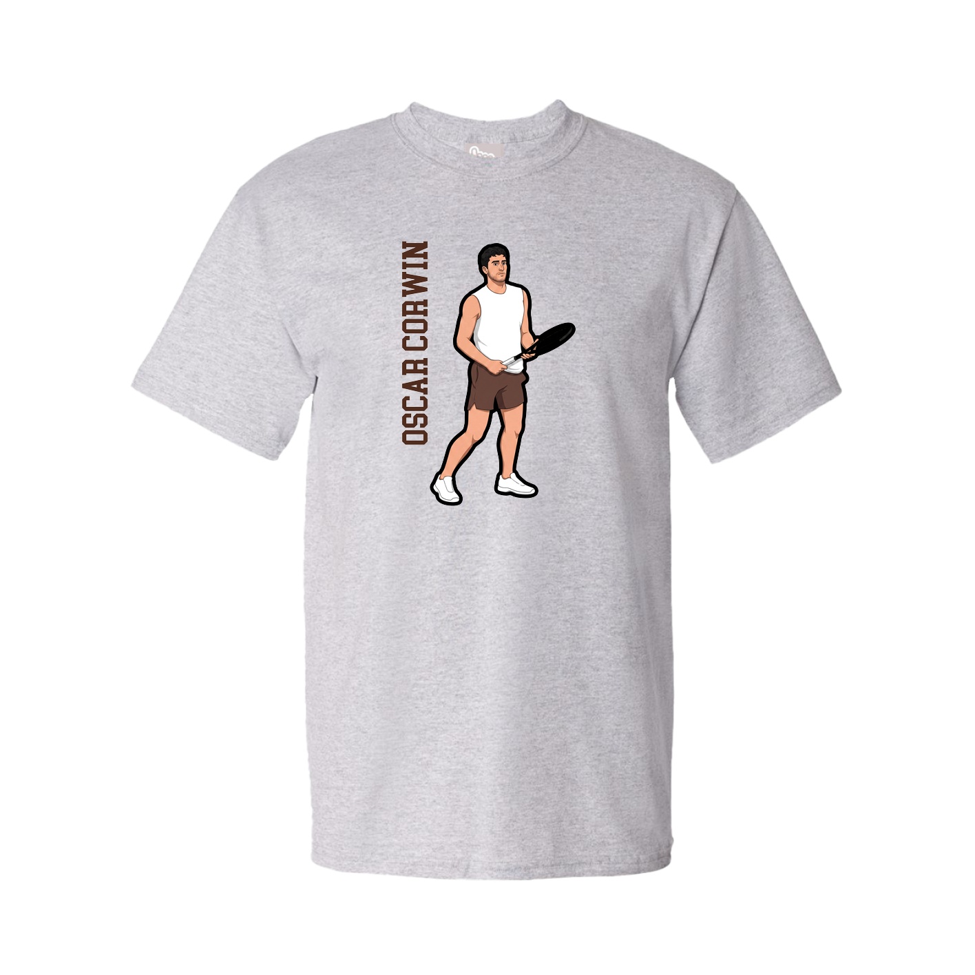 Tee — Name Vertical in Grey