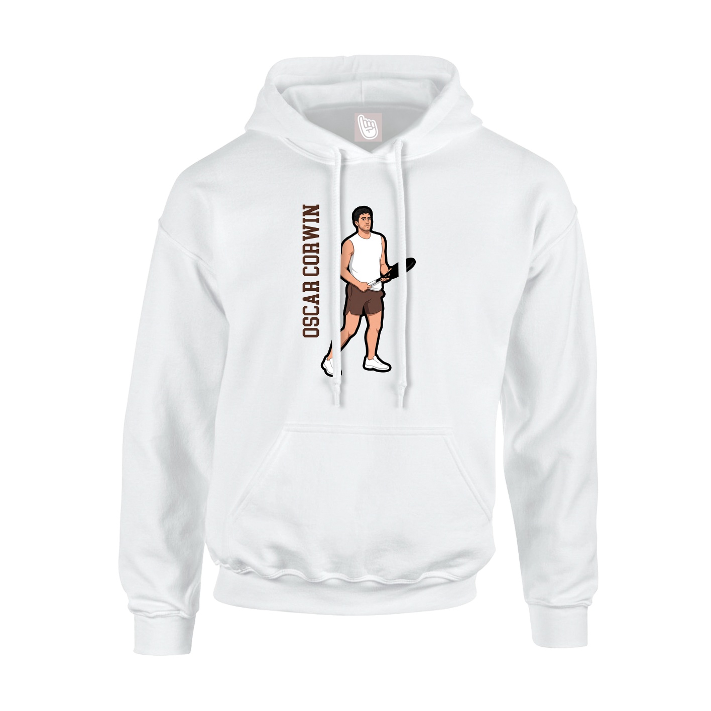 Hoodie — Name Vertical in White