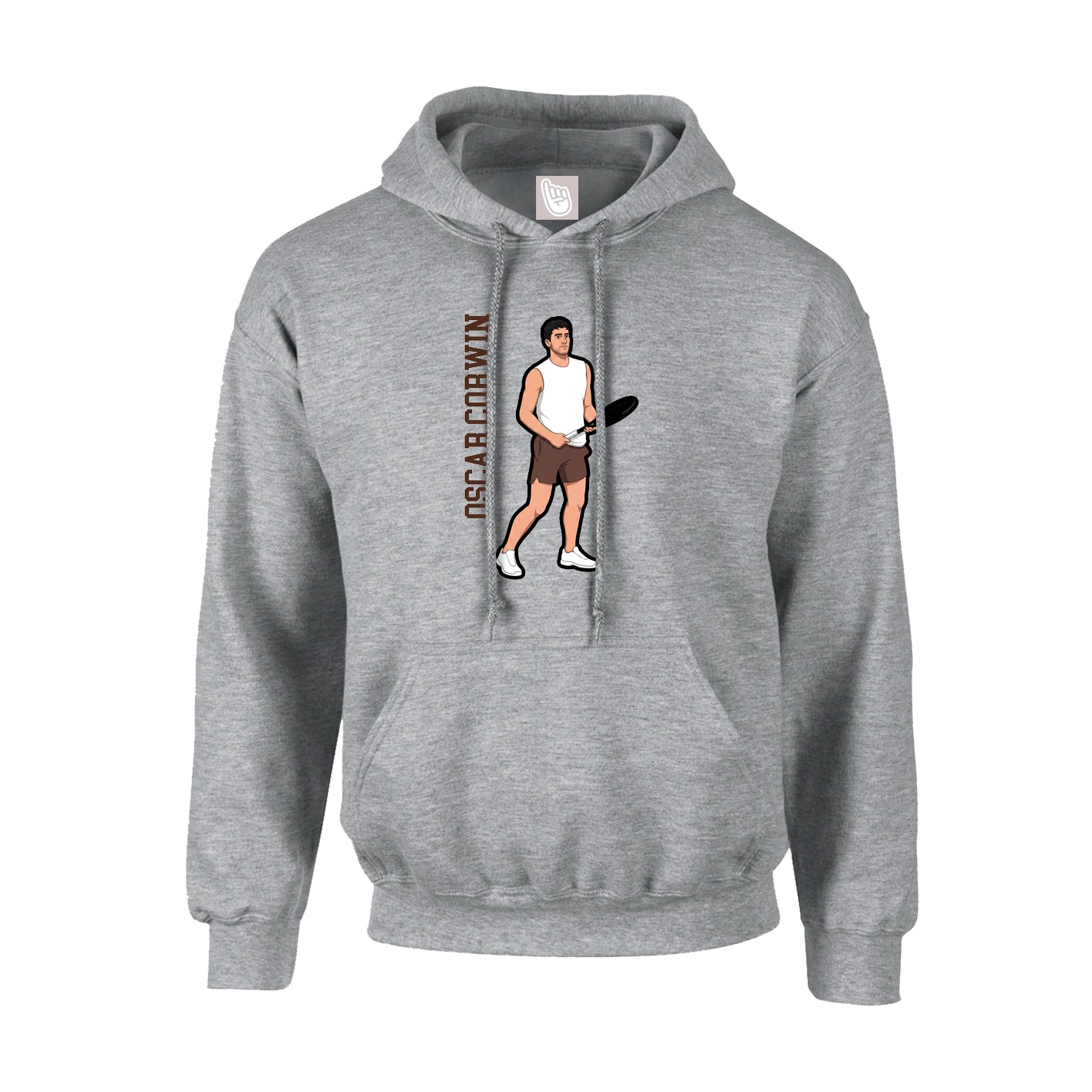Youth Hoodie — Name Vertical in Grey